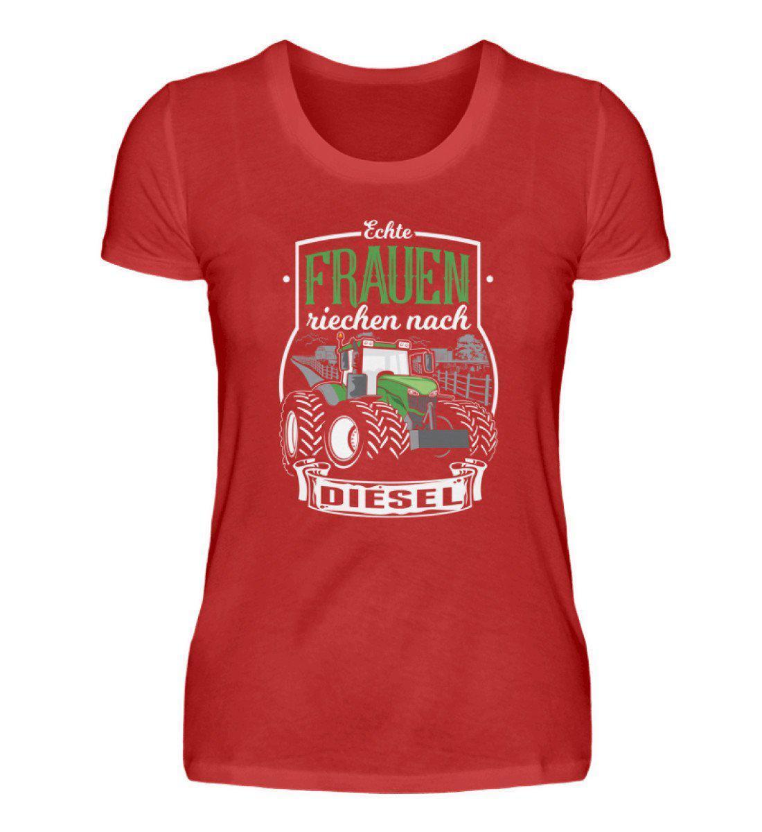Frauen Traktor Diesel · Damen T-Shirt-Damen Basic T-Shirt-Red-S-Agrarstarz