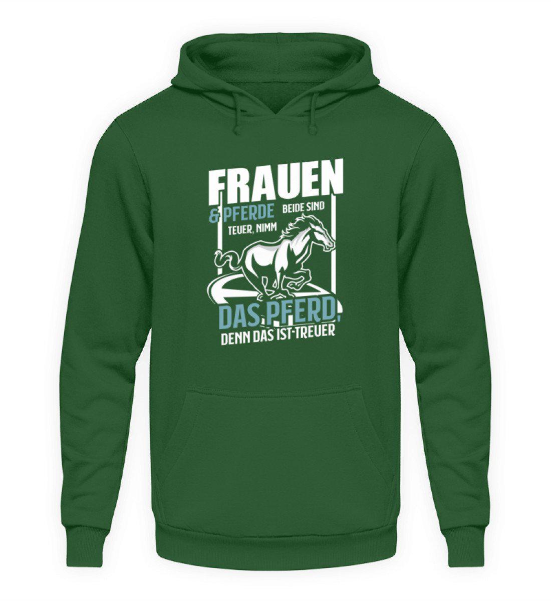 Frauen und Pferde teuer · Unisex Kapuzenpullover Hoodie-Unisex Hoodie-Bottle Green-S-Agrarstarz