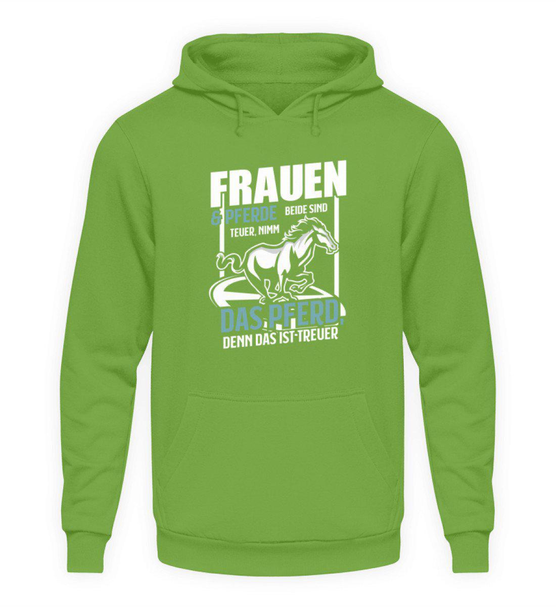 Frauen und Pferde teuer · Unisex Kapuzenpullover Hoodie-Unisex Hoodie-LimeGreen-S-Agrarstarz