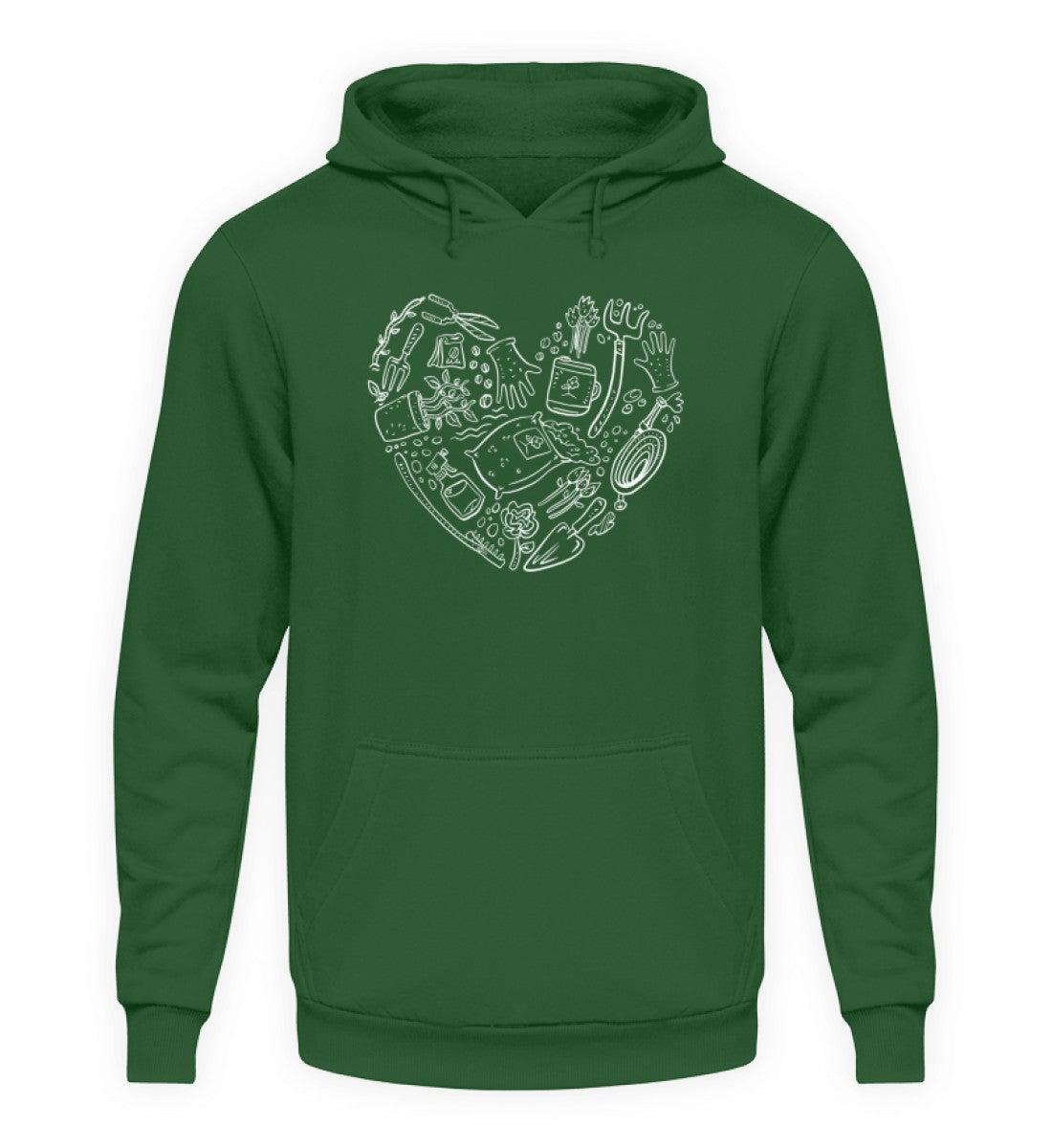 Garten Herz · Unisex Kapuzenpullover Hoodie-Unisex Hoodie-Bottle Green-S-Agrarstarz