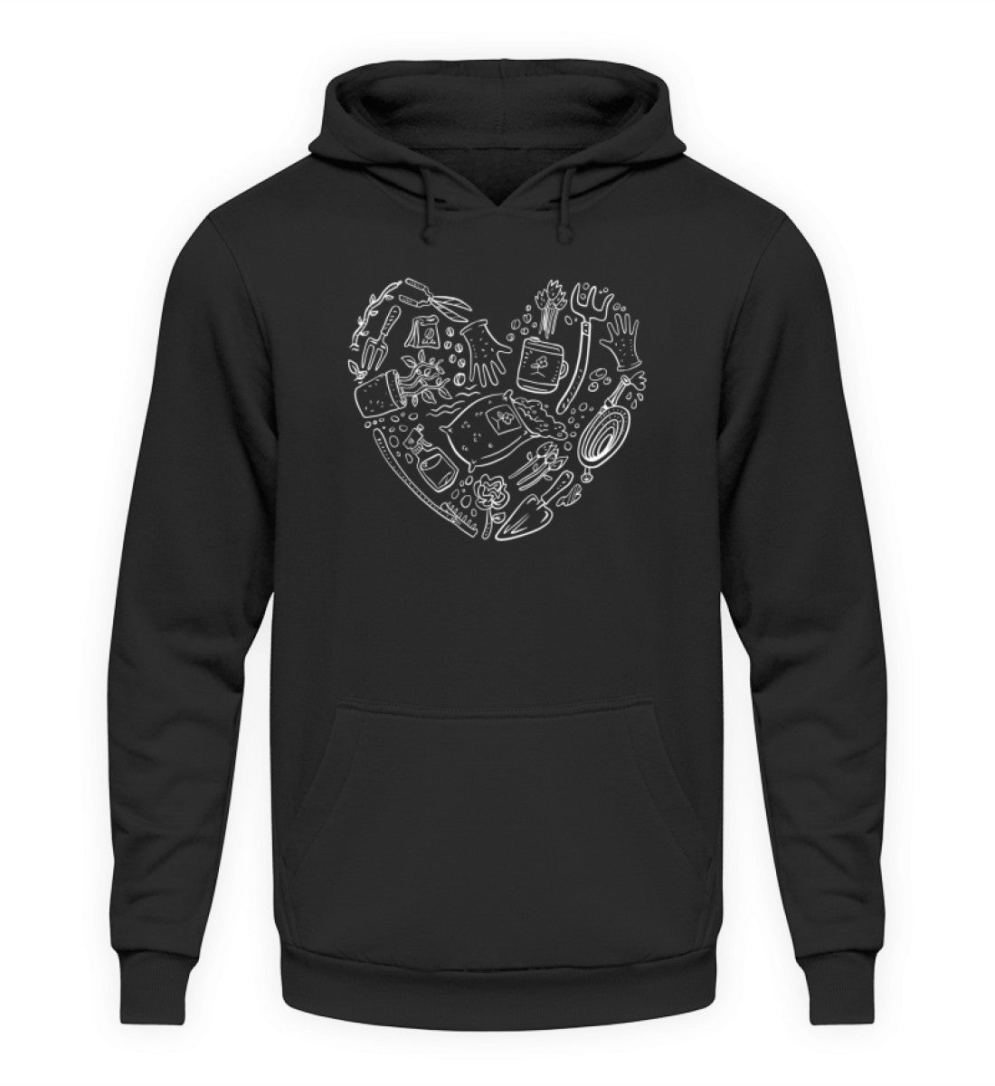 Garten Herz · Unisex Kapuzenpullover Hoodie-Unisex Hoodie-Deep Black-S-Agrarstarz