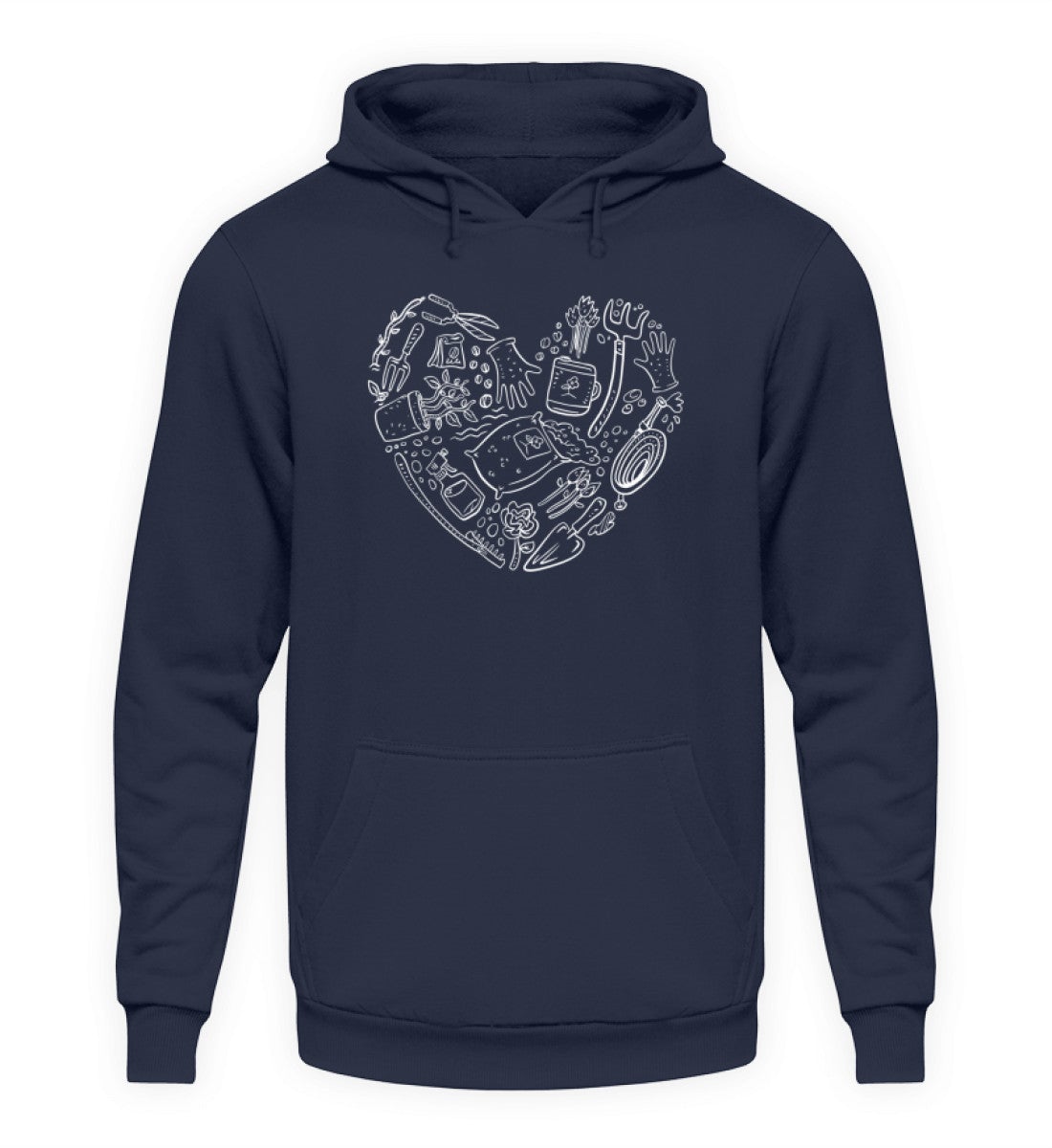 Garten Herz · Unisex Kapuzenpullover Hoodie-Unisex Hoodie-Oxford Navy-S-Agrarstarz