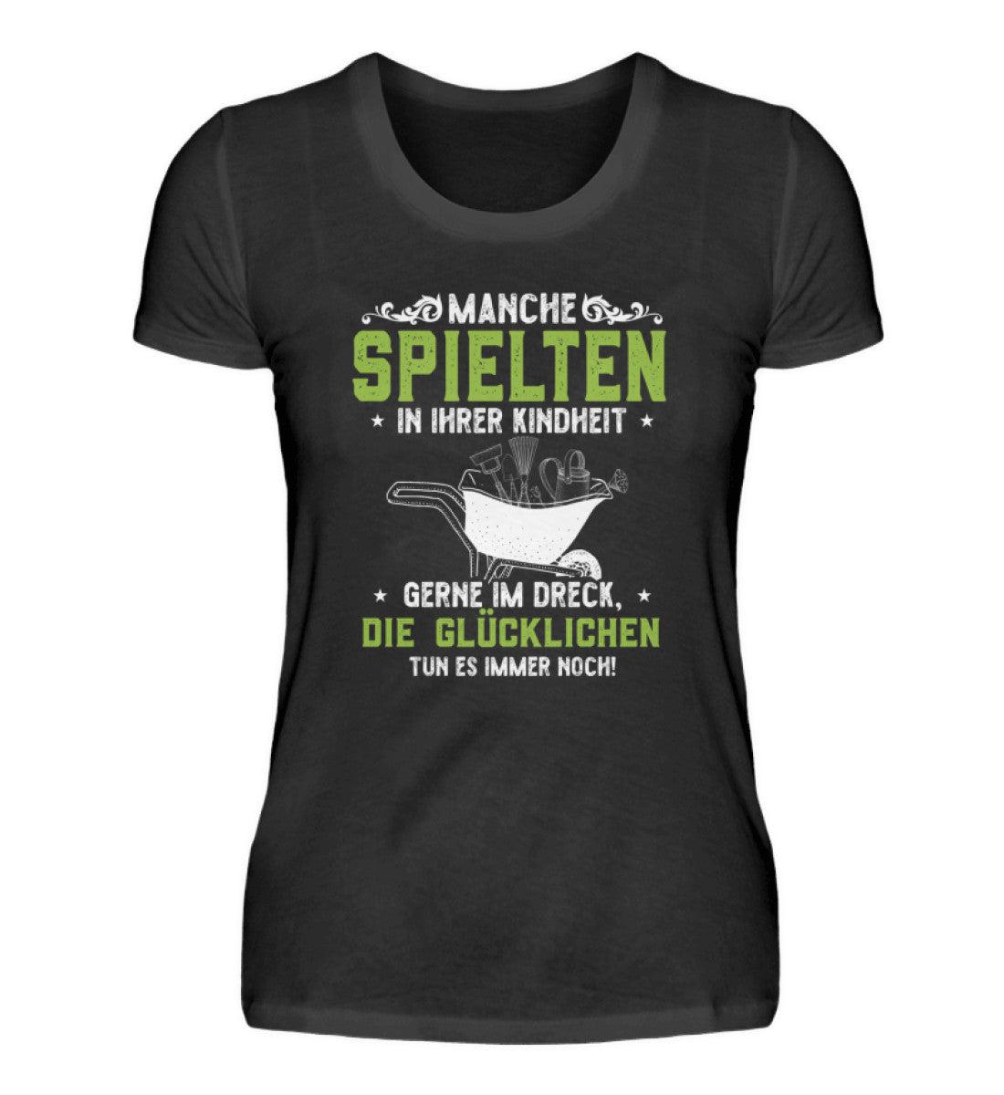 Garten im Dreck spielen · Damen T-Shirt-Damen Basic T-Shirt-Black-S-Agrarstarz