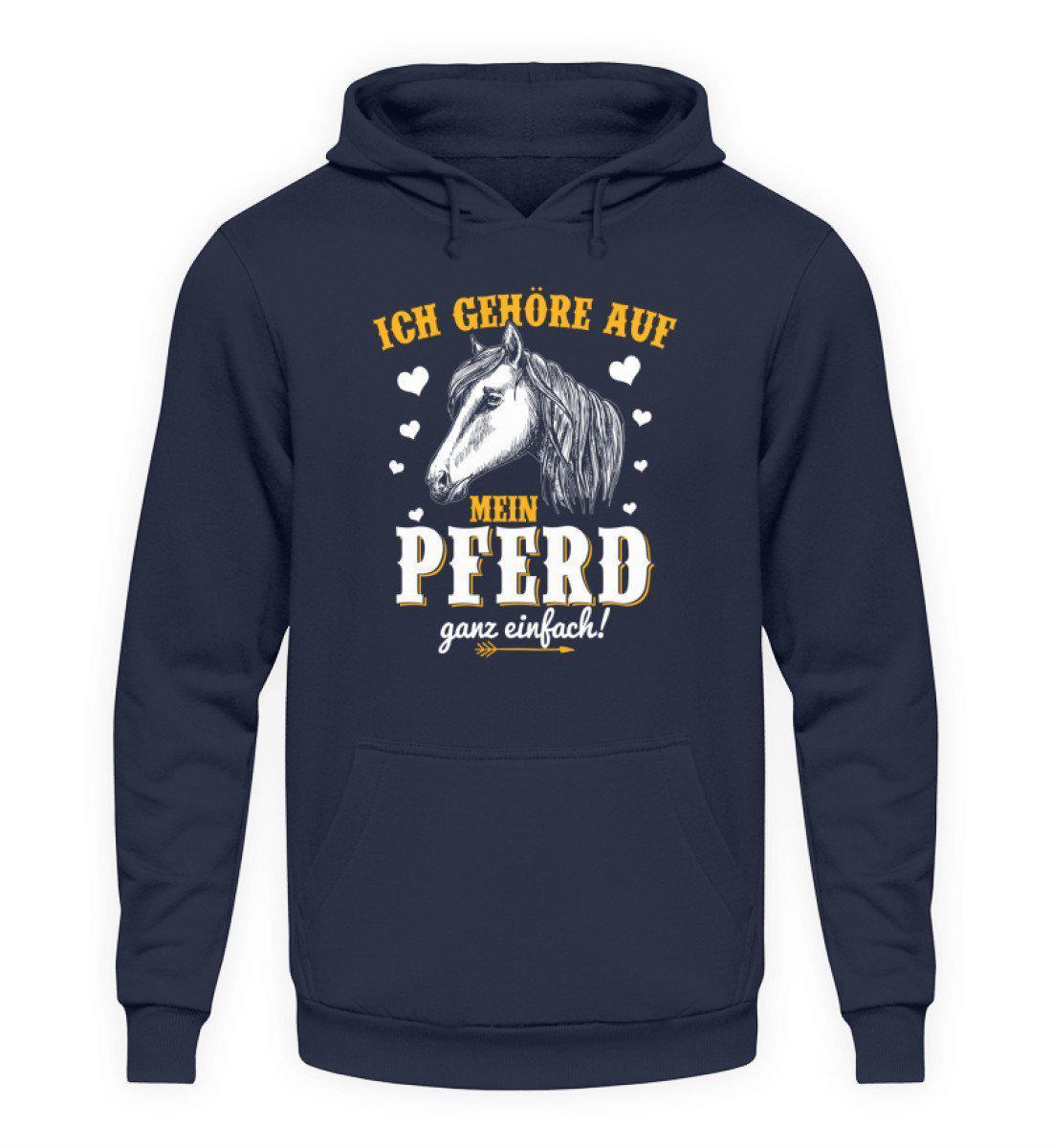 Gehöre aufs Pferd · Unisex Kapuzenpullover Hoodie-Unisex Hoodie-Oxford Navy-S-Agrarstarz