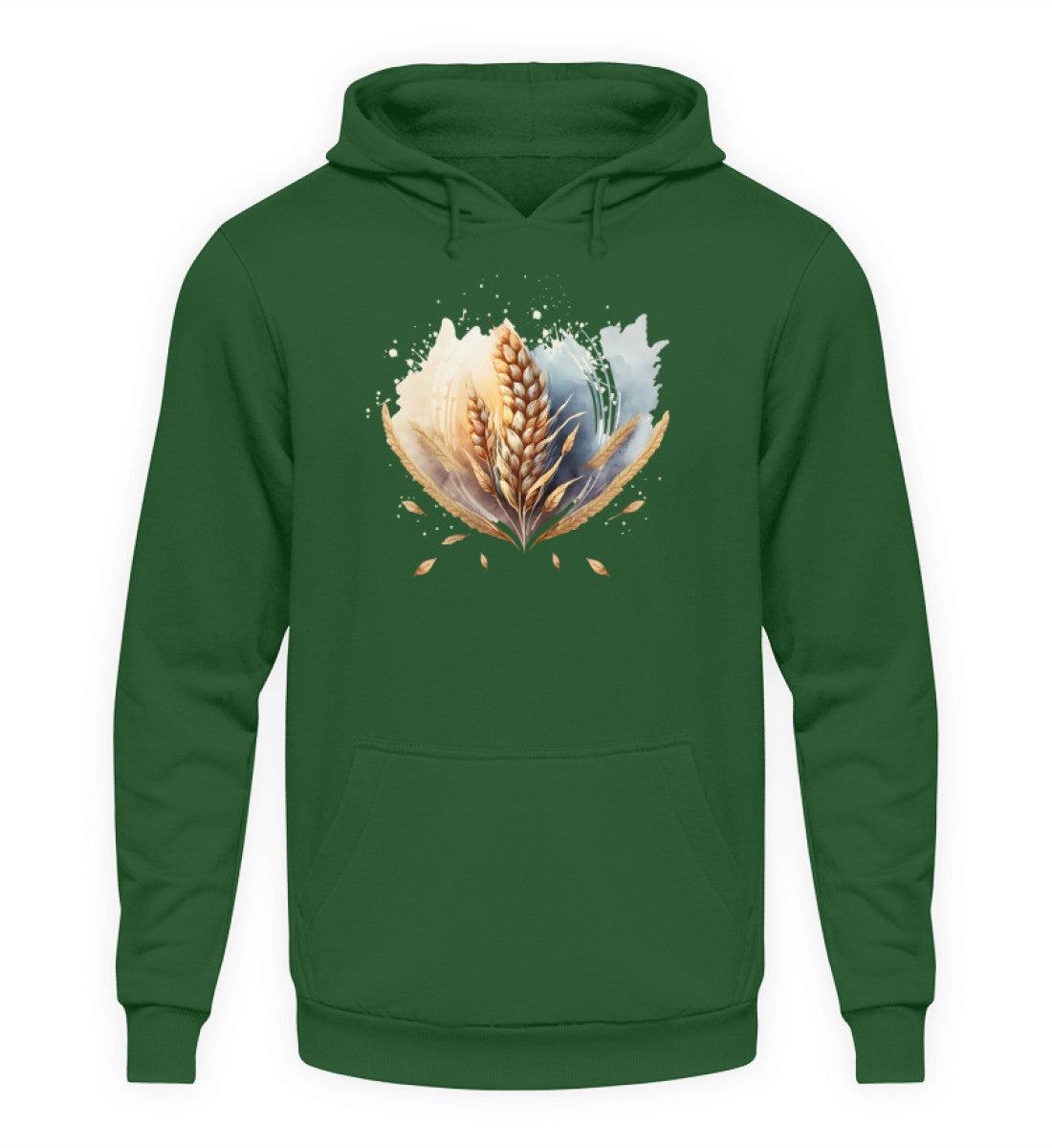Getreide Wasserfarben · Unisex Kapuzenpullover Hoodie-Unisex Hoodie-Bottle Green-XS-Agrarstarz