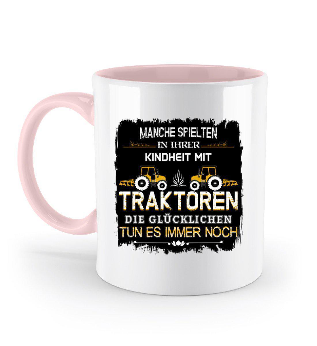 Glücklichen Traktor spielen 2 · Keramik Tasse zweifarbig-Keramik Tasse Zweifarbig-Powder Pink-330ml-Agrarstarz