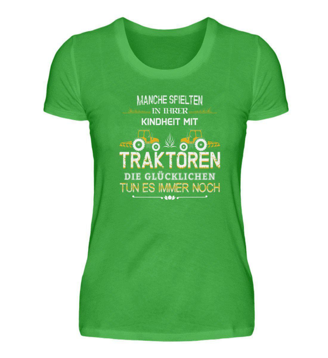 Glücklichen Traktoren spielen 2 · Damen T-Shirt-Damen Basic T-Shirt-Green Apple-S-Agrarstarz