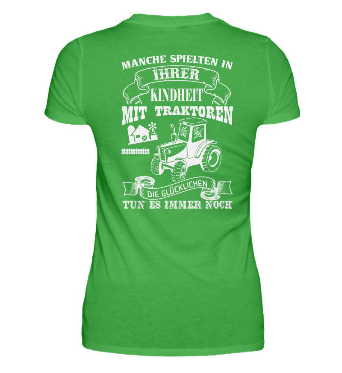 Glücklichen Traktoren spielen · Damen T-Shirt-Damen Basic T-Shirt-Green Apple-S-Agrarstarz