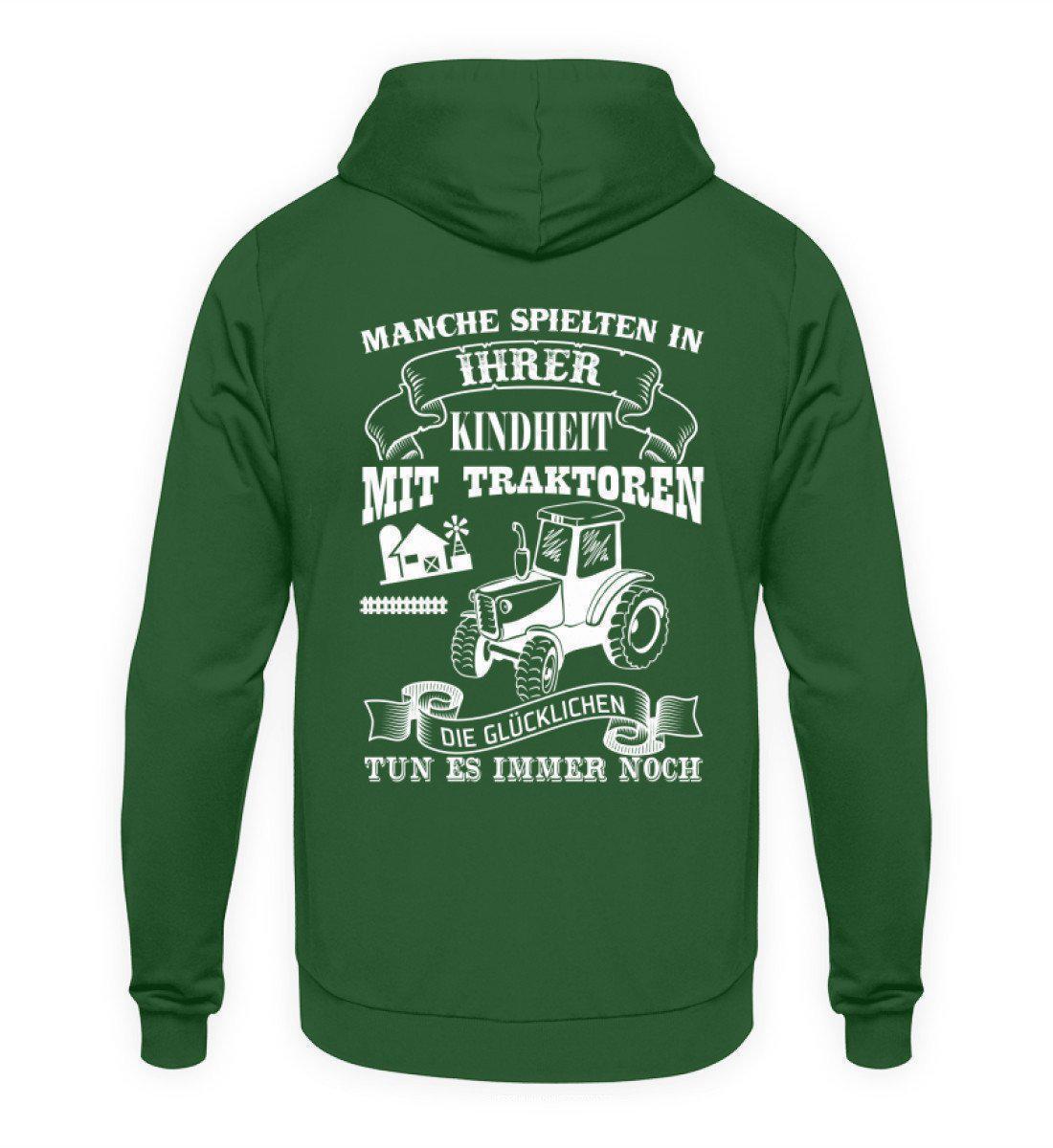 Glücklichen Traktoren spielen · Unisex Kapuzenpullover Hoodie-Unisex Hoodie-Bottle Green-L-Agrarstarz