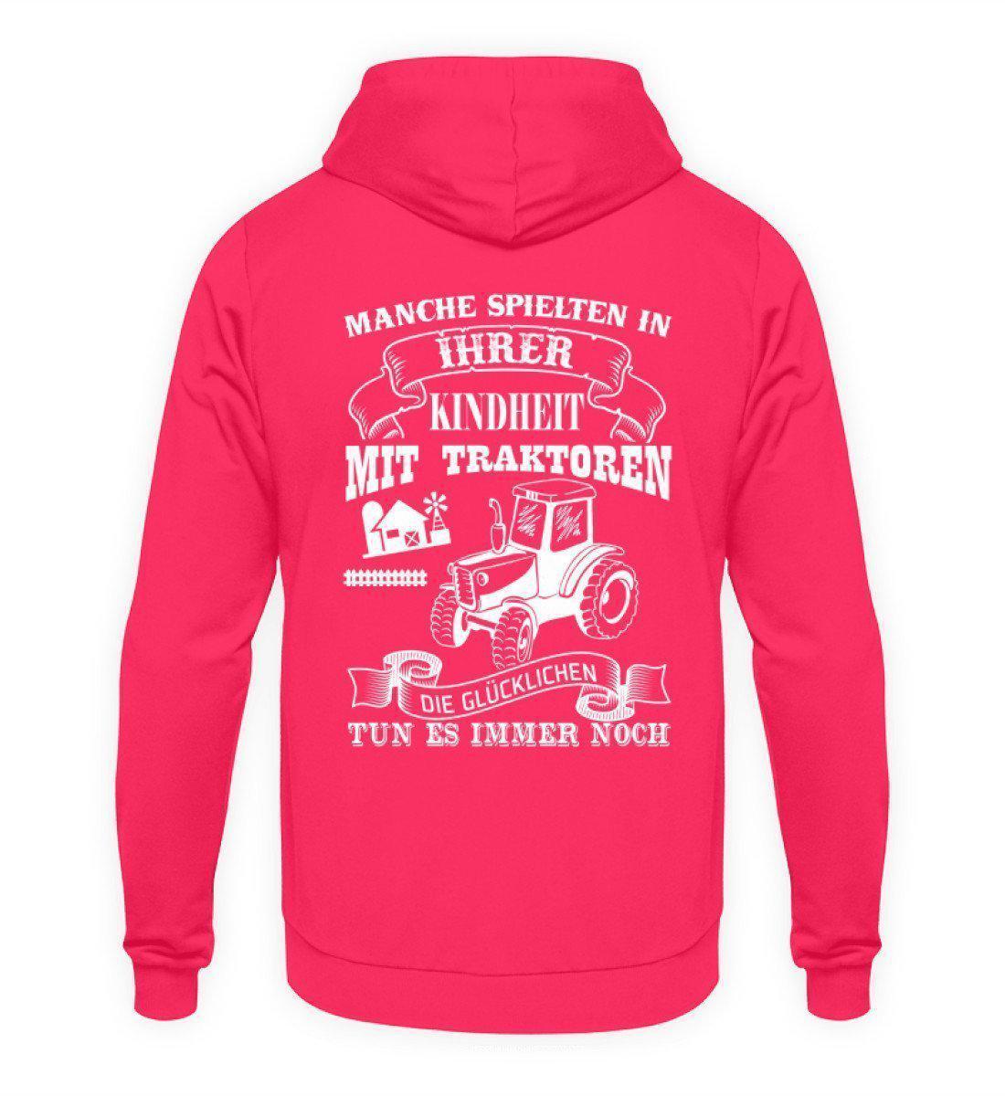 Glücklichen Traktoren spielen · Unisex Kapuzenpullover Hoodie-Unisex Hoodie-Hot Pink-L-Agrarstarz