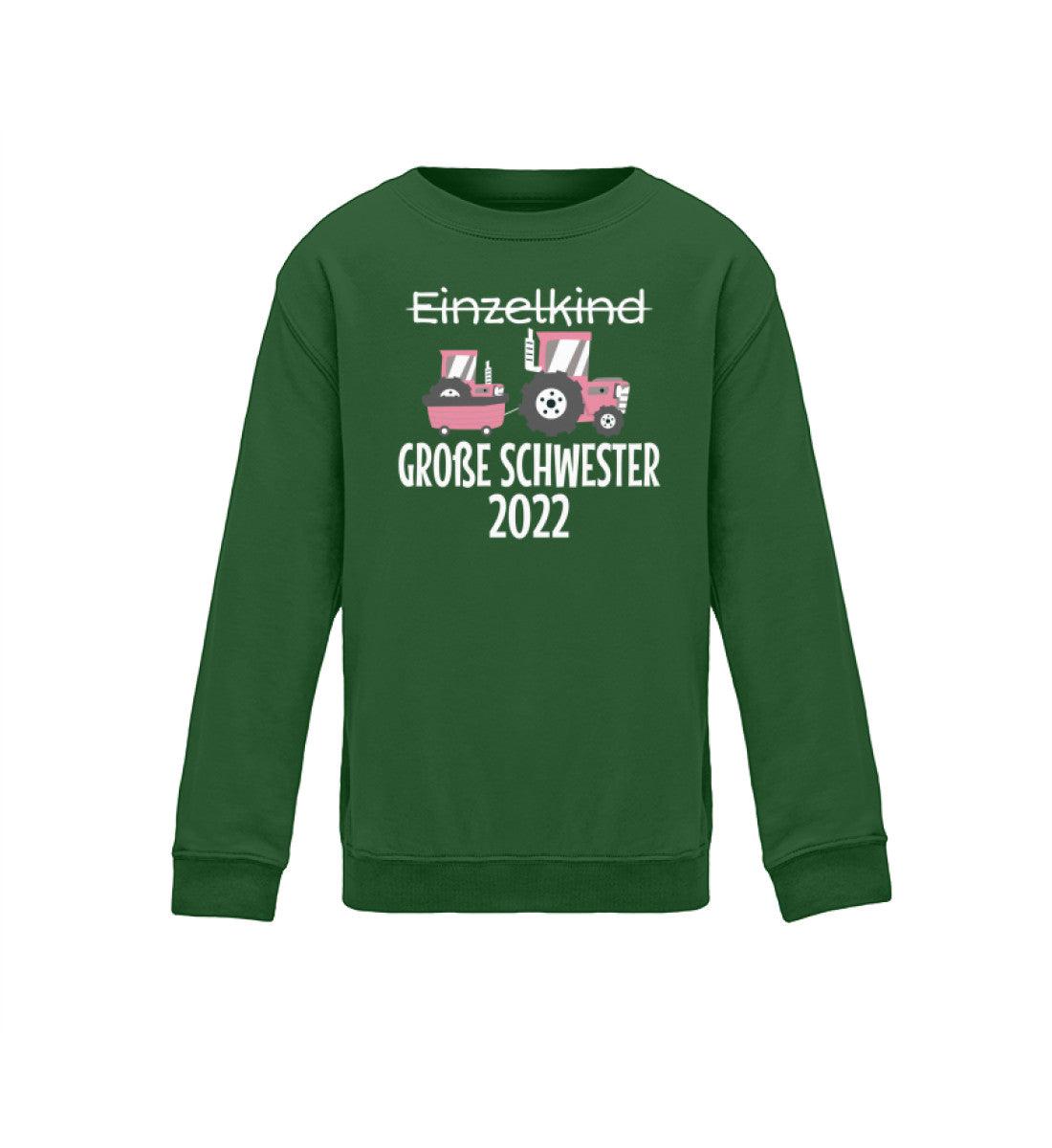 Große Schwester 2022 Traktor · Kinder Sweatshirt-Kinder Sweatshirt-Bottle Green-12/14 (152/164)-Agrarstarz