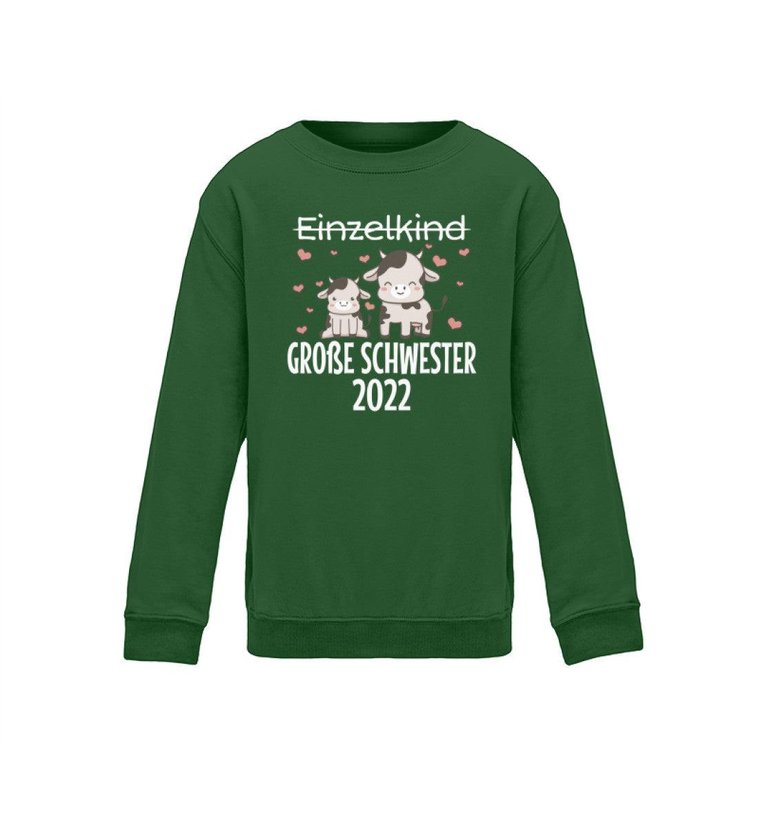 Große Schwester 2022 Traktor · Kinder Sweatshirt-Kinder Sweatshirt-Bottle Green-12/14 (152/164)-Agrarstarz