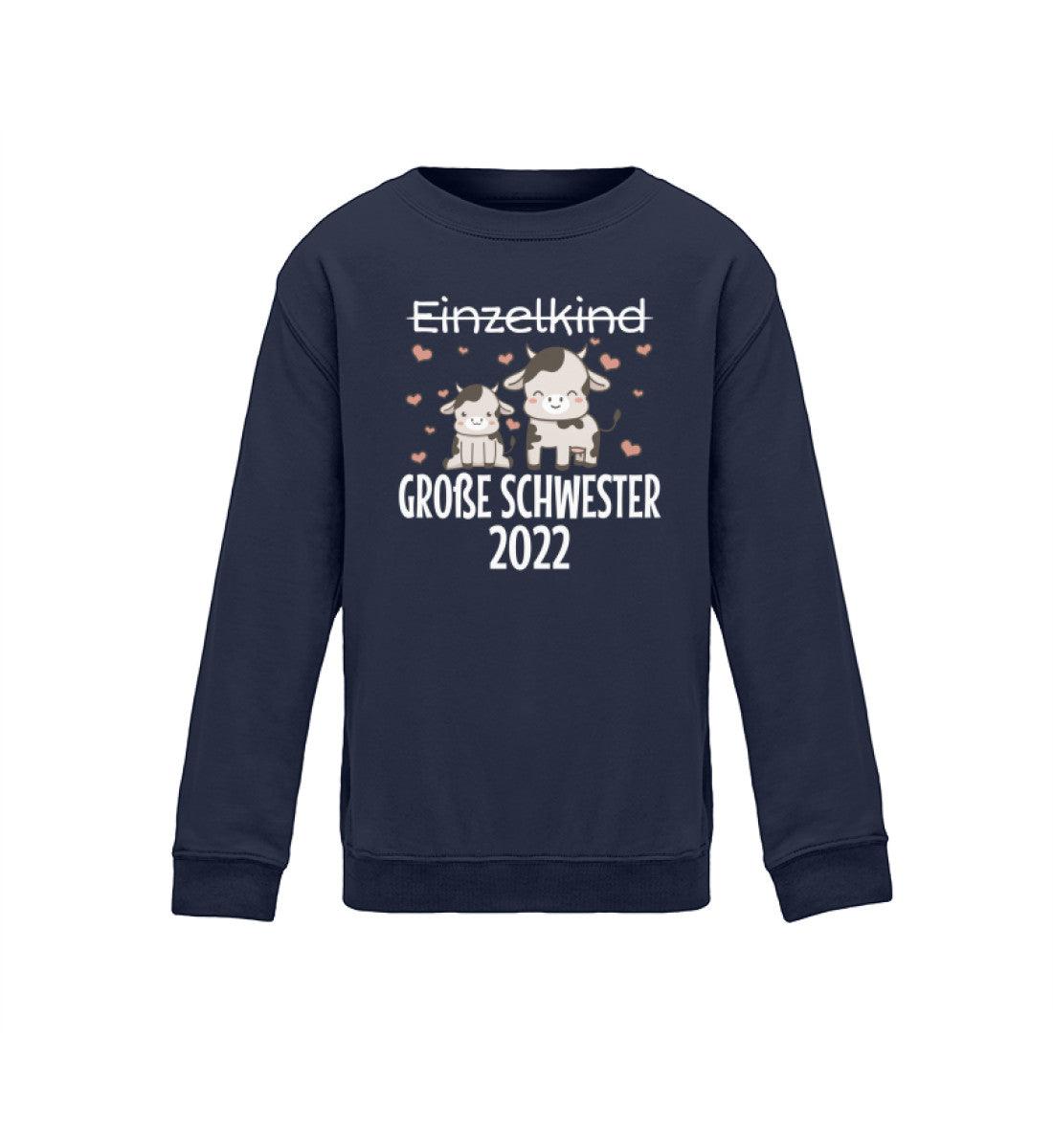 Große Schwester 2022 Traktor · Kinder Sweatshirt-Kinder Sweatshirt-Oxford Navy-12/14 (152/164)-Agrarstarz