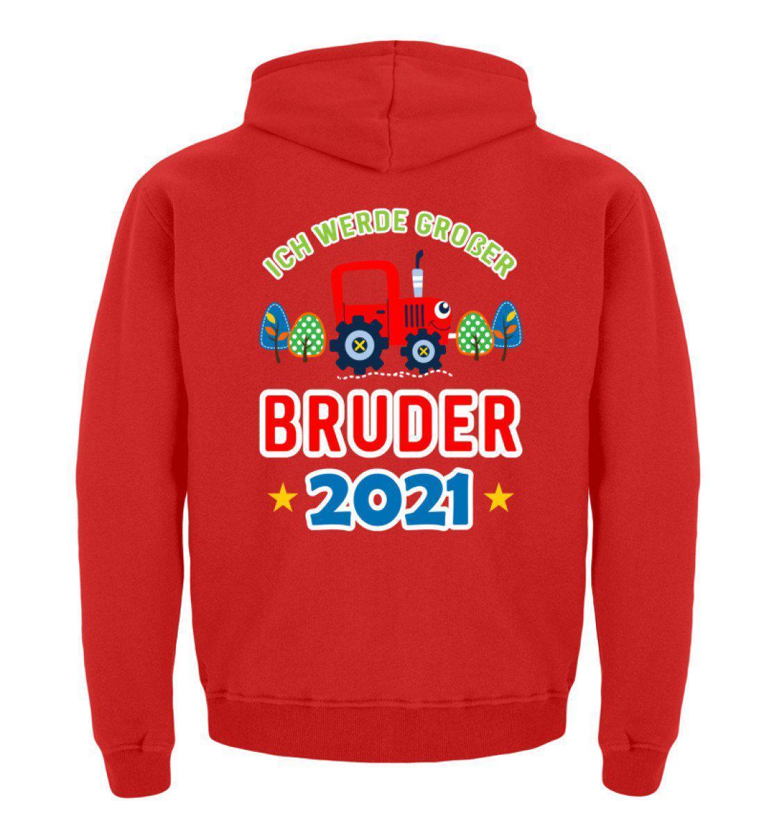 Großer Bruder 2021 · Kinder Kapuzenpullover Hoodie-Kinder Hoodie-Fire Red-12/14 (152/164)-Agrarstarz