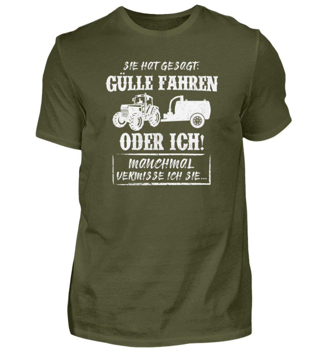 Gülle fahren oder ich · Herren T-Shirt-Herren Basic T-Shirt-Urban Khaki-S-Agrarstarz