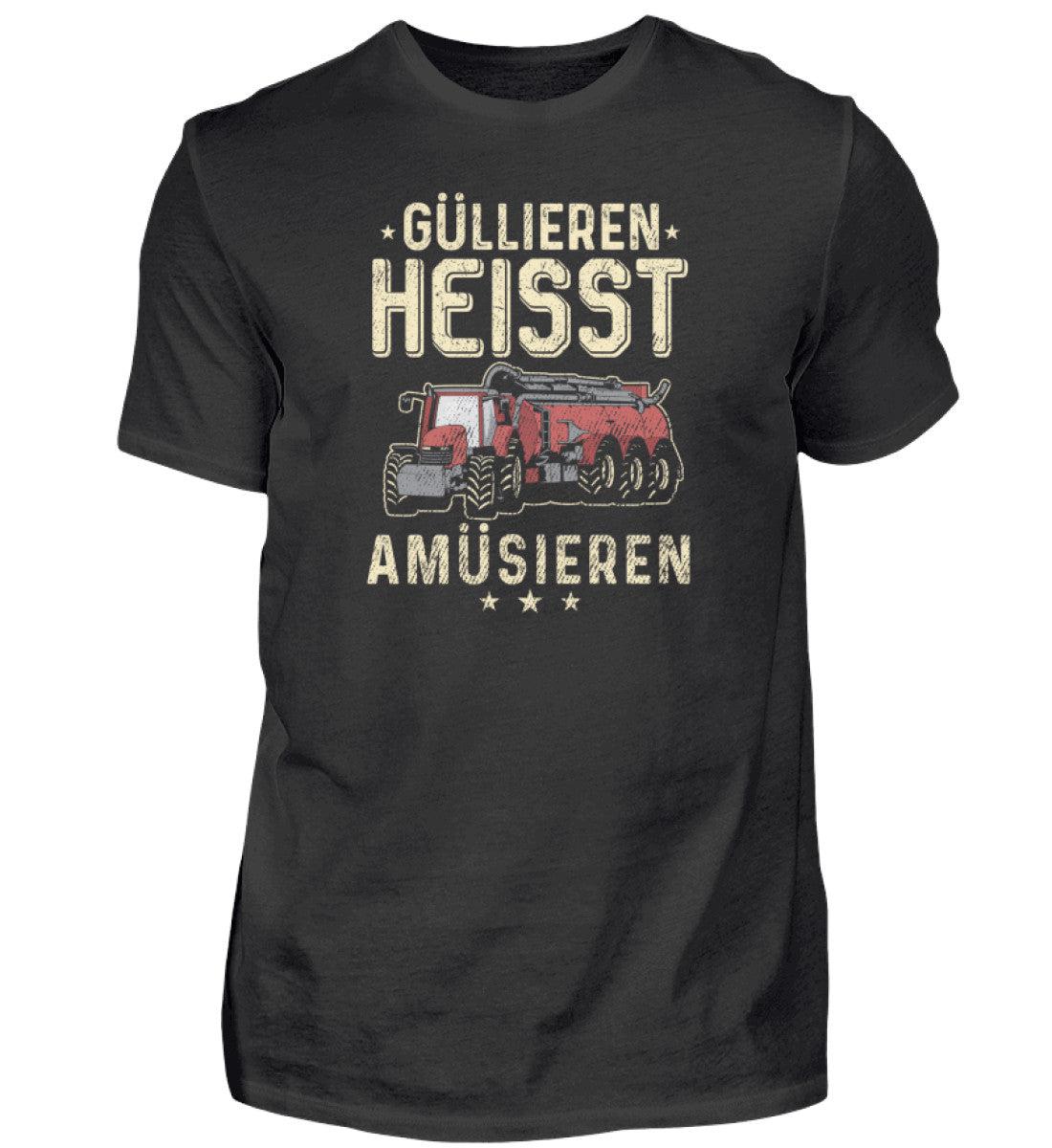 Güllieren heisst amüsieren · Herren T-Shirt-Herren Basic T-Shirt-Black-S-Agrarstarz