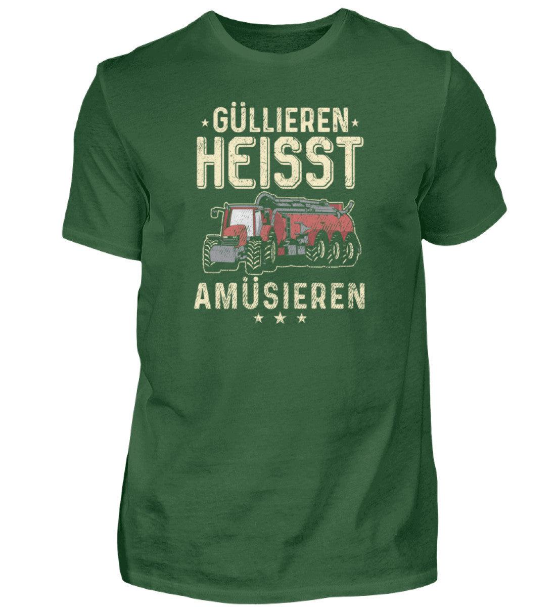 Güllieren heisst amüsieren · Herren T-Shirt-Herren Basic T-Shirt-Bottle Green-S-Agrarstarz