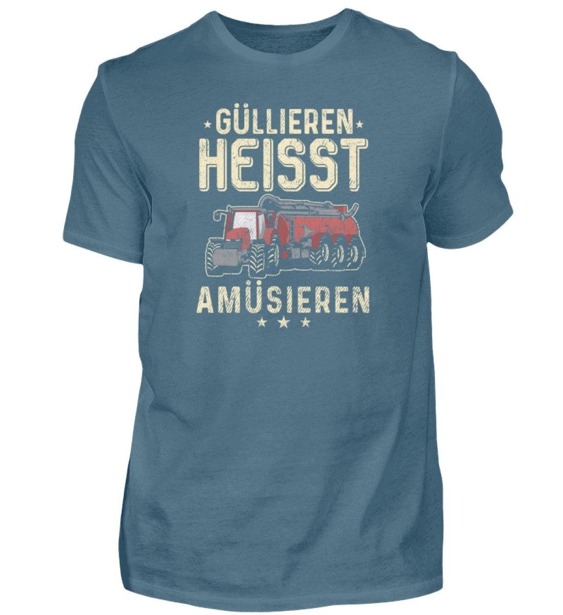 Güllieren heisst amüsieren · Herren T-Shirt-Herren Basic T-Shirt-Stone Blue-S-Agrarstarz