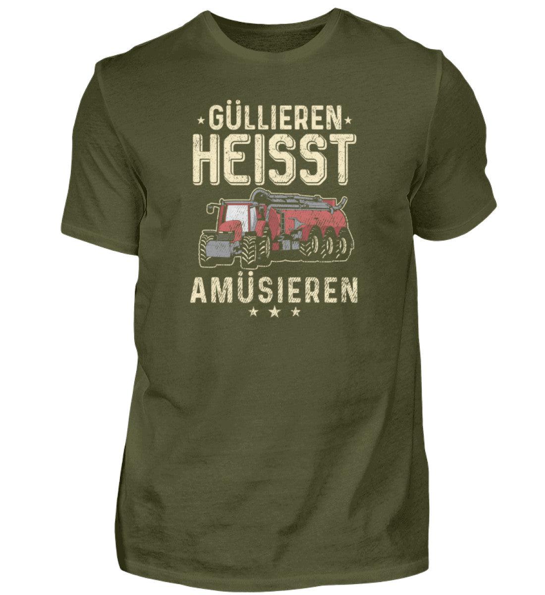 Güllieren heisst amüsieren · Herren T-Shirt-Herren Basic T-Shirt-Urban Khaki-S-Agrarstarz