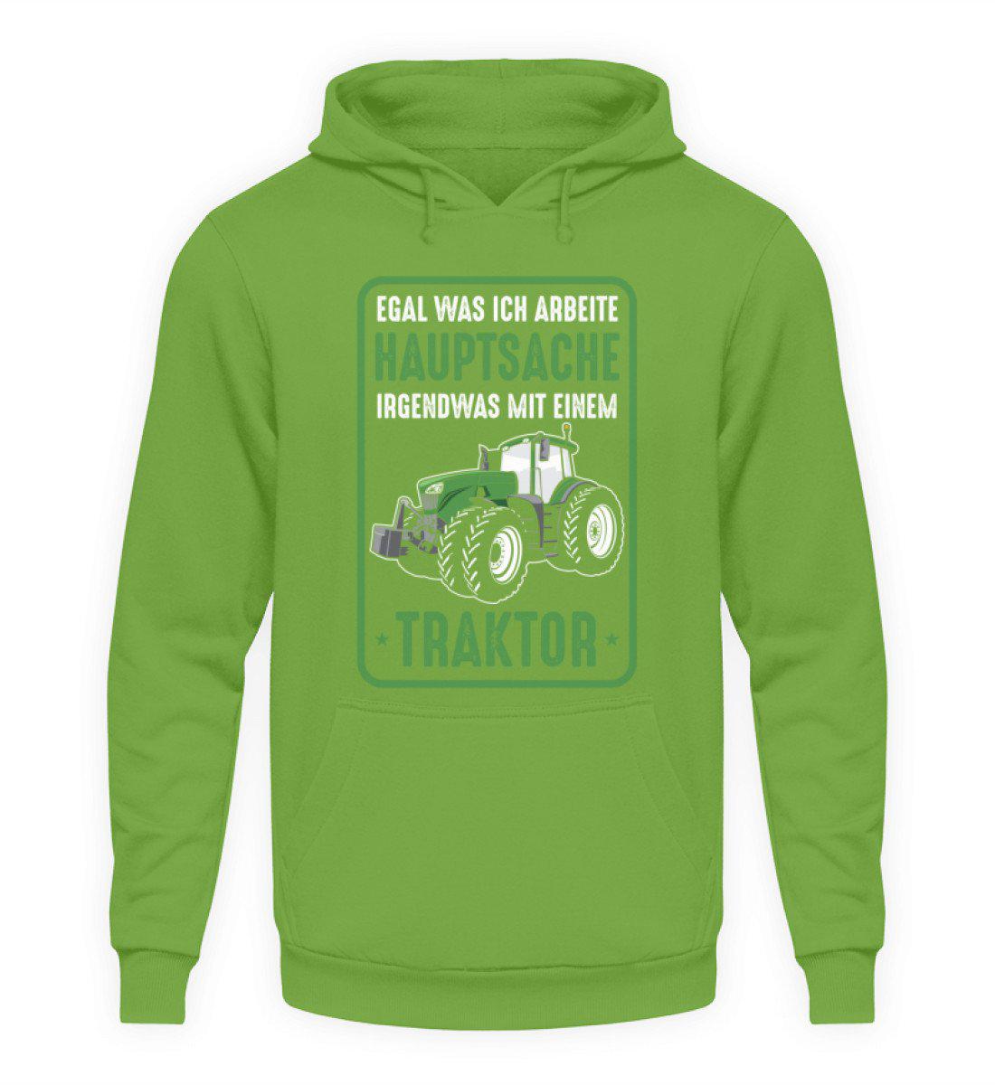 Hauptsache irgendwas mit Traktor · Unisex Kapuzenpullover Hoodie-Unisex Hoodie-LimeGreen-S-Agrarstarz