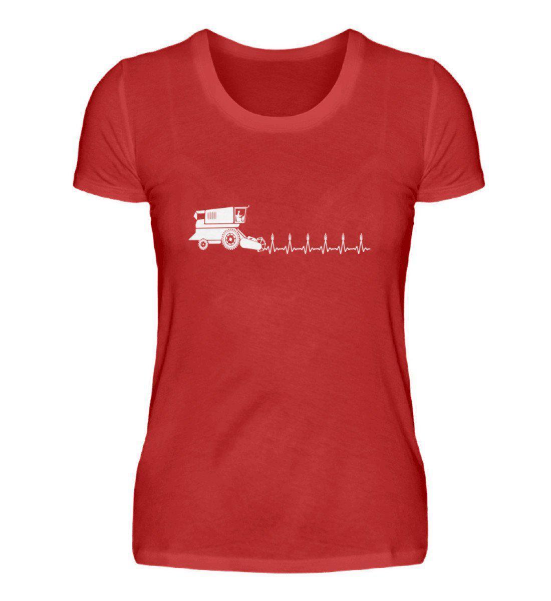 Heartbeat Drescher · Damen T-Shirt-Damen Basic T-Shirt-Red-S-Agrarstarz