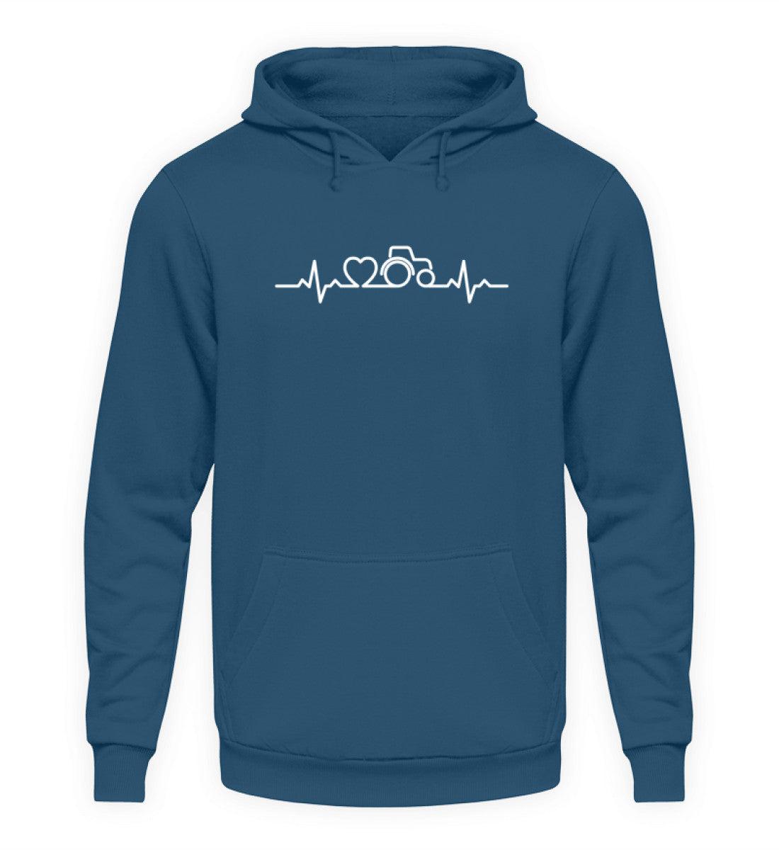 Heartbeat Herz Traktor · Unisex Kapuzenpullover Hoodie-Unisex Hoodie-Airforce Blue-S-Agrarstarz