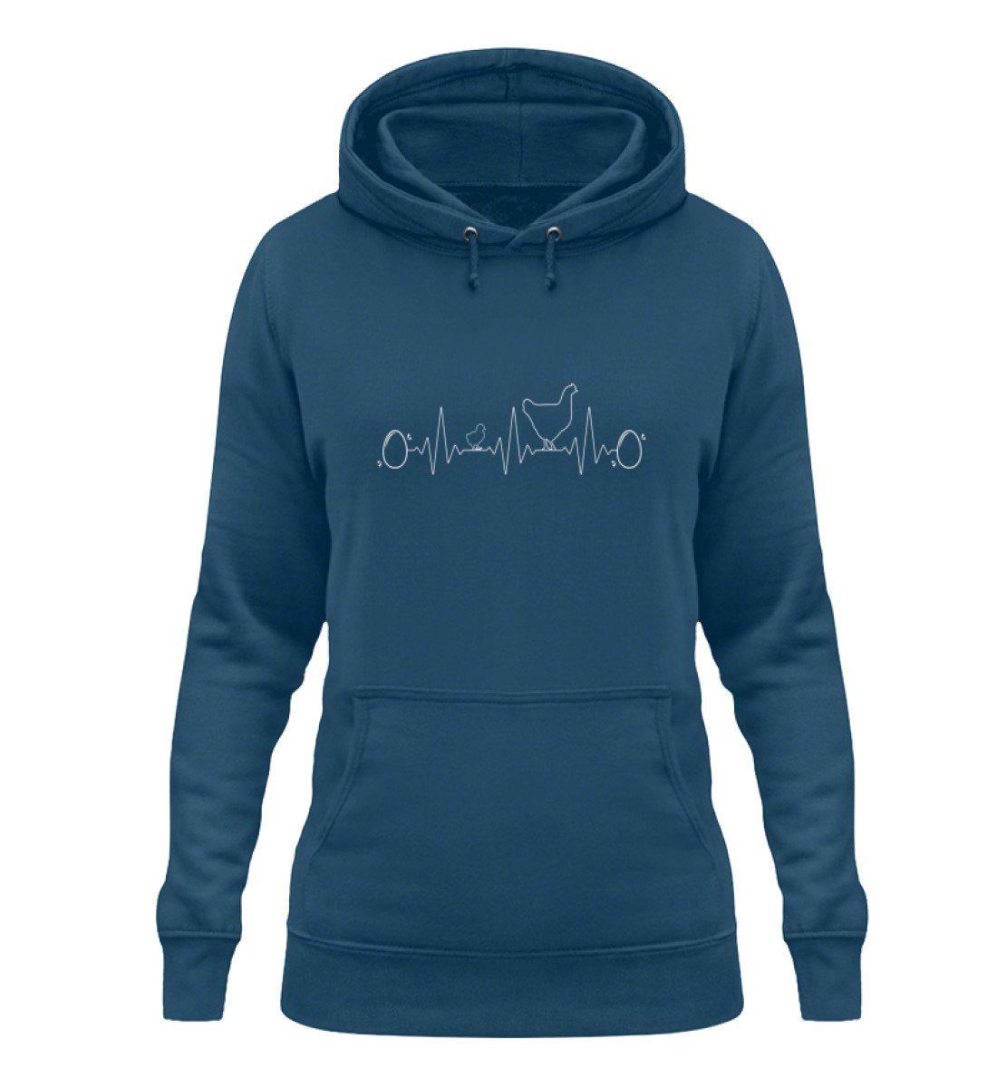 Heartbeat Huhn Ei · Damen Hoodie-Damen Hoodie-Airforce Blue-XS-Agrarstarz