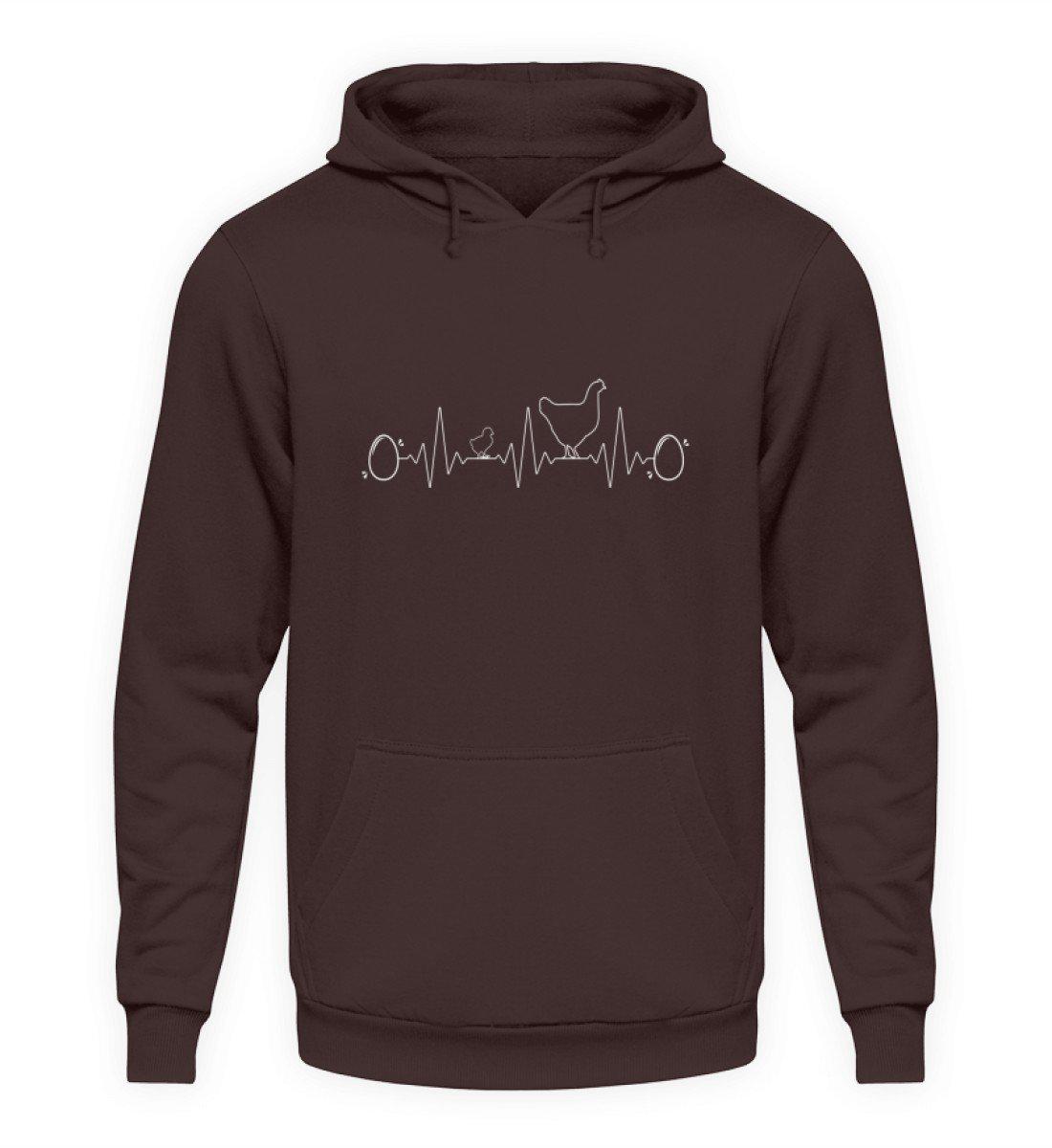 Heartbeat Huhn Ei · Unisex Kapuzenpullover Hoodie-Unisex Hoodie-Hot Chocolate-S-Agrarstarz