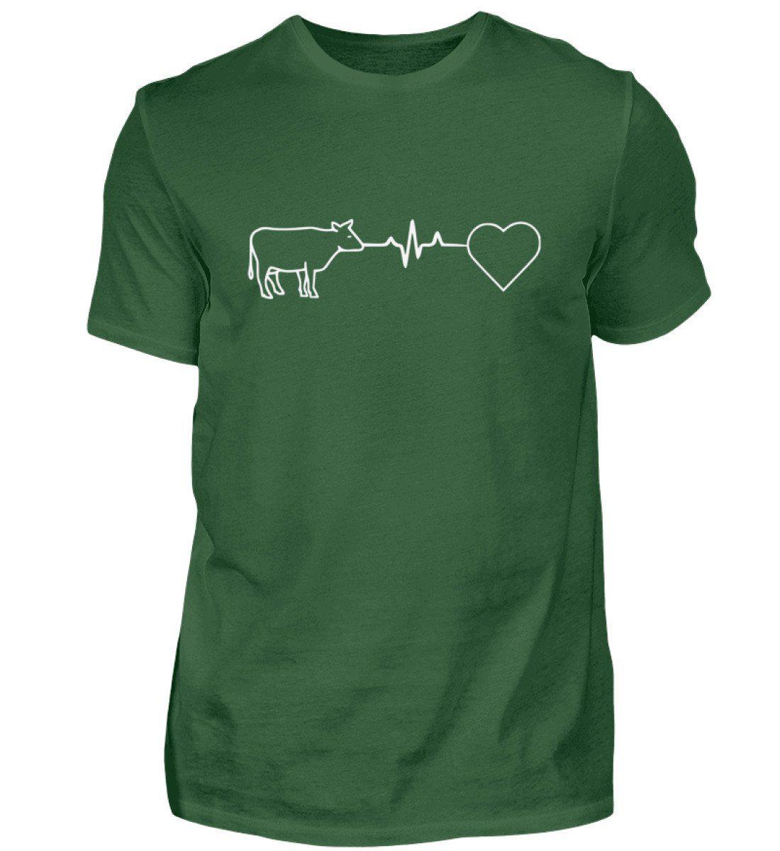 Heartbeat Kuh Herz · Herren T-Shirt-Herren Basic T-Shirt-Bottle Green-S-Agrarstarz