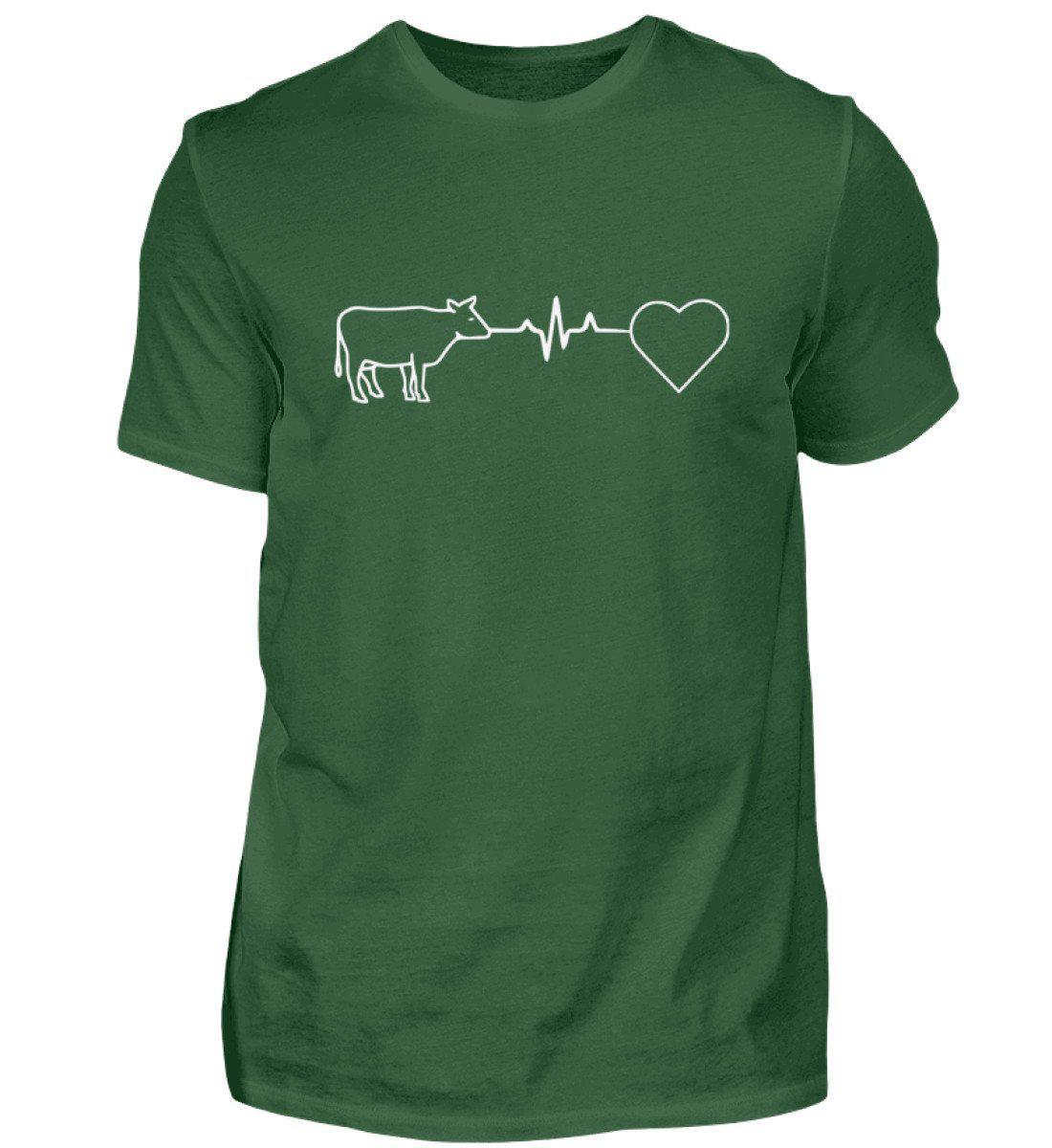 Heartbeat Kuh Herz · Herren T-Shirt-Herren Basic T-Shirt-Bottle Green-S-Agrarstarz
