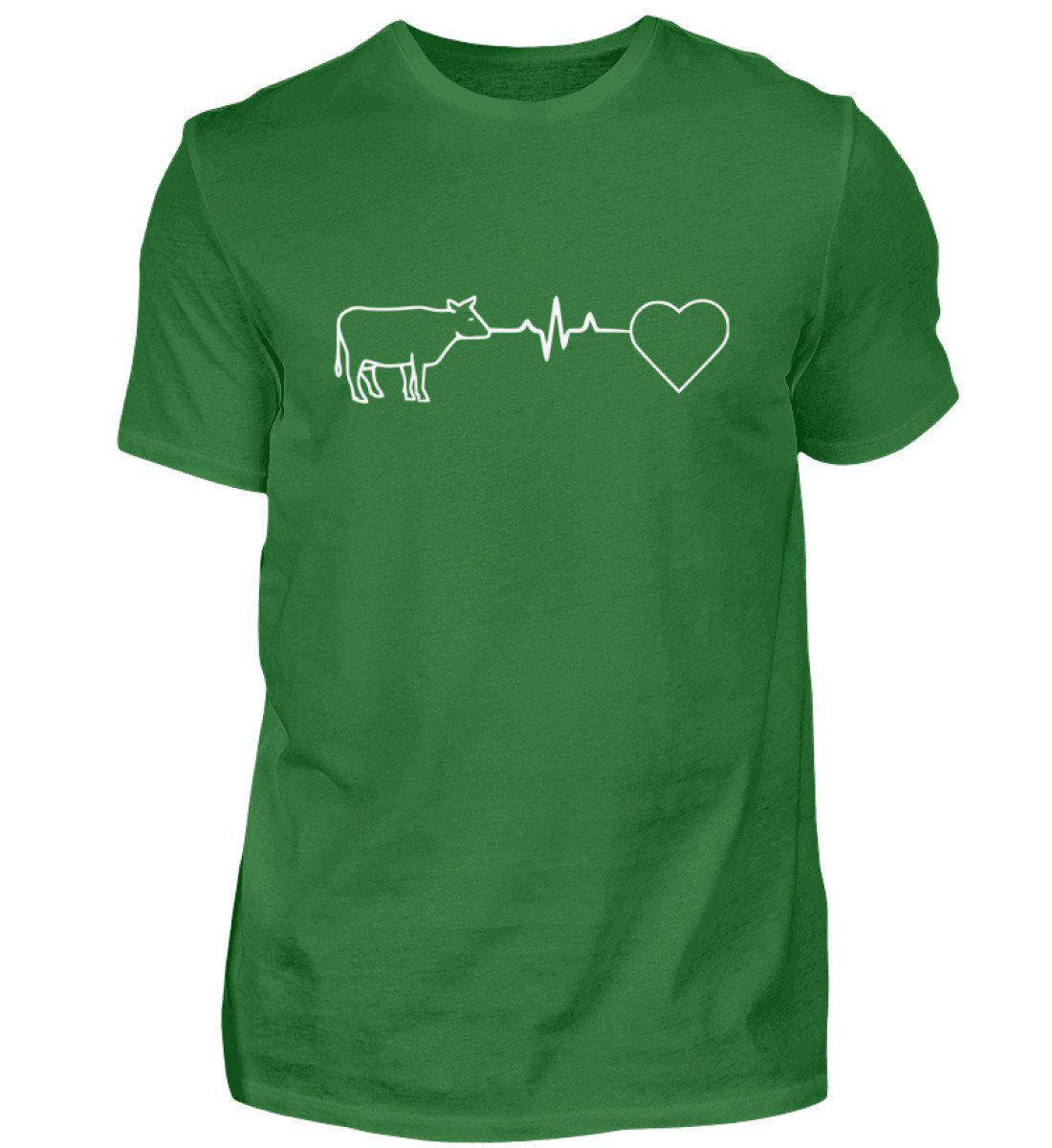 Heartbeat Kuh Herz · Herren T-Shirt-Herren Basic T-Shirt-Kelly Green-S-Agrarstarz