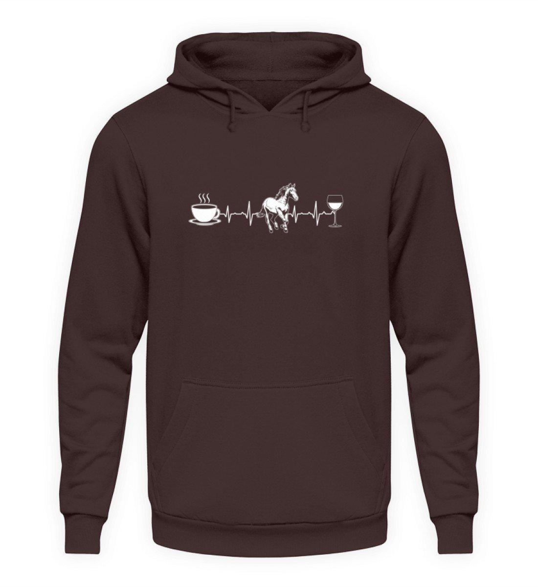 Heartbeat Pferd Kaffee Wein · Unisex Kapuzenpullover Hoodie-Unisex Hoodie-Hot Chocolate-S-Agrarstarz