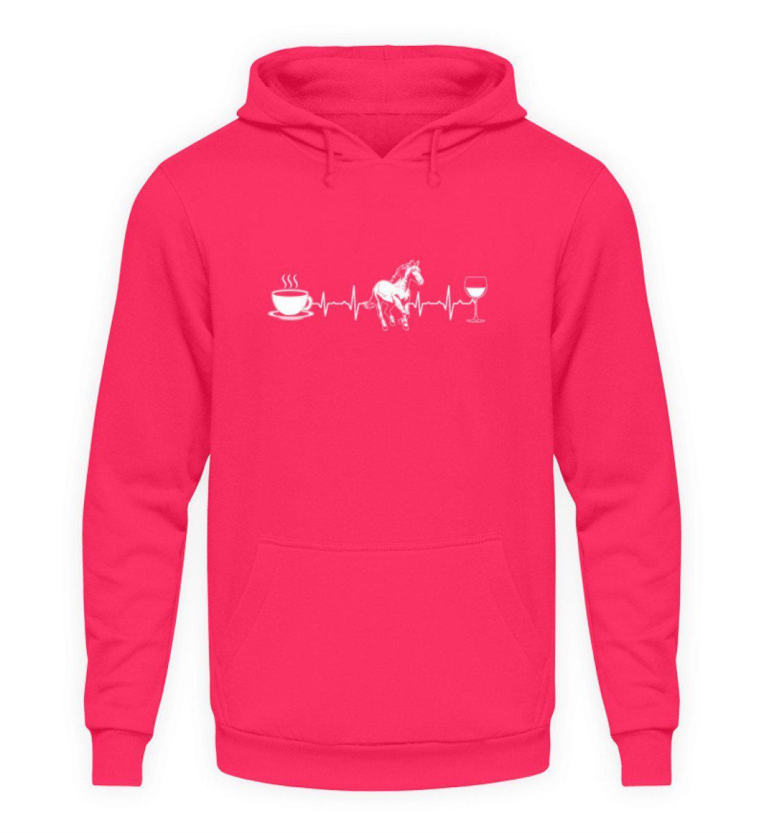 Heartbeat Pferd Kaffee Wein · Unisex Kapuzenpullover Hoodie-Unisex Hoodie-Hot Pink-S-Agrarstarz
