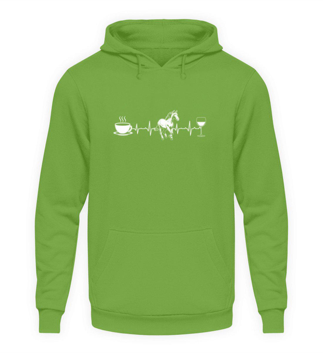 Heartbeat Pferd Kaffee Wein · Unisex Kapuzenpullover Hoodie-Unisex Hoodie-LimeGreen-S-Agrarstarz