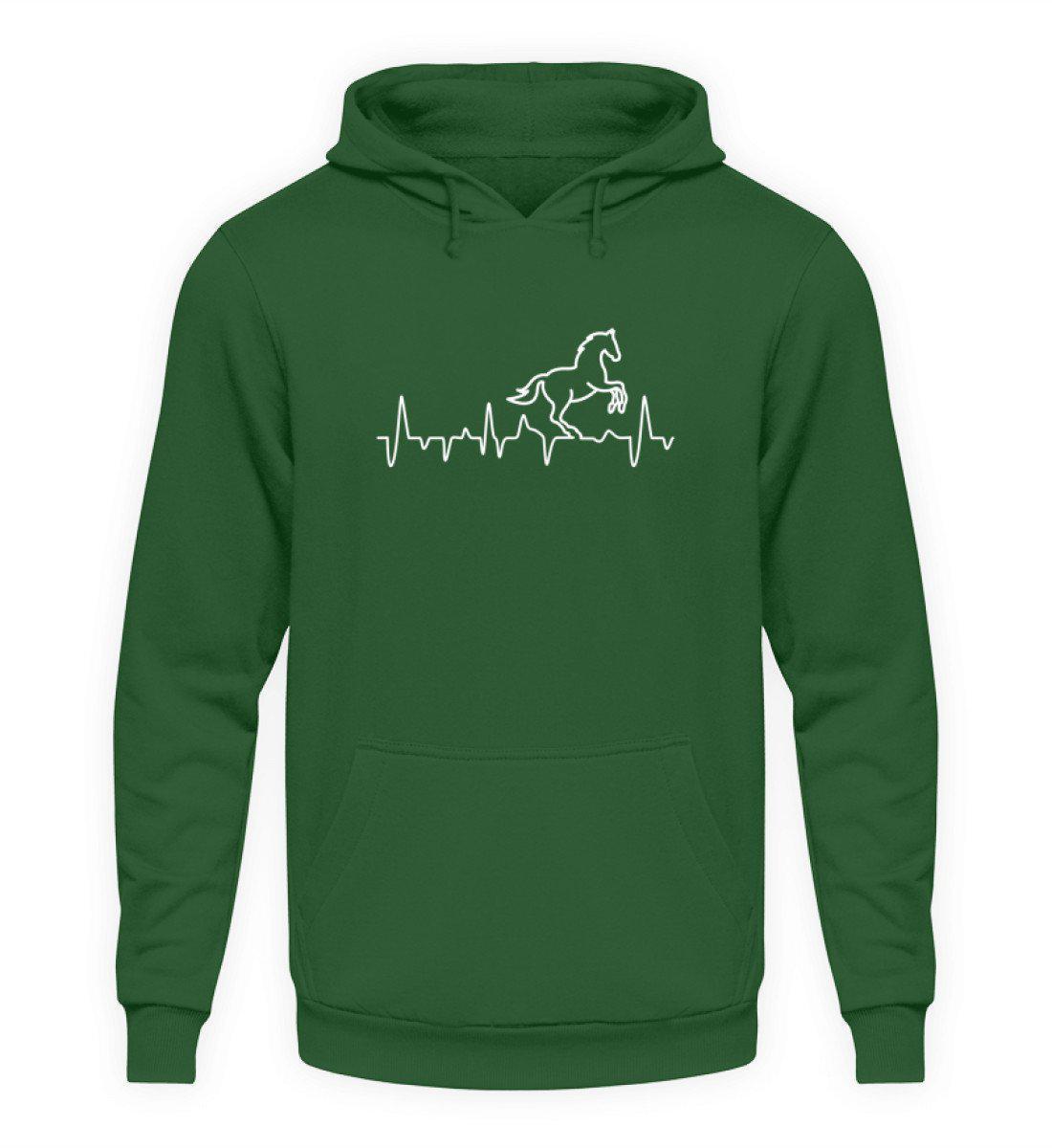 Heartbeat Pferd · Unisex Kapuzenpullover Hoodie-Unisex Hoodie-Bottle Green-S-Agrarstarz