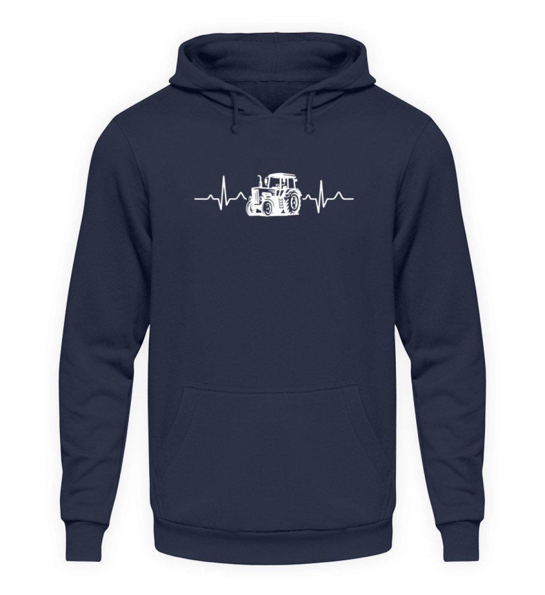 Heartbeat Traktor · Unisex Kapuzenpullover Hoodie-Unisex Hoodie-Oxford Navy-L-Agrarstarz