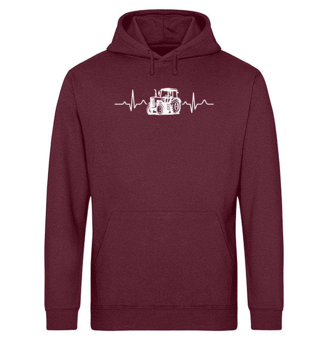 Heartbeat Traktor · Unisex Organic Hoodie-Drummer Hoodie ST/ST-Burgundy-XS-Agrarstarz