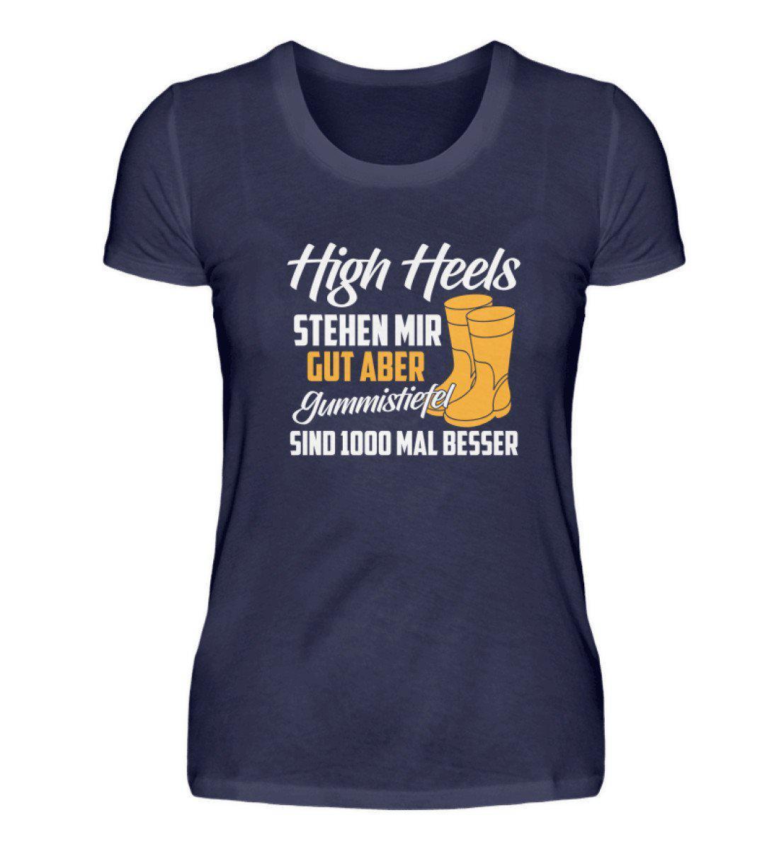 High Heels stehen mir gut · Damen T-Shirt-Damen Basic T-Shirt-Navy-S-Agrarstarz
