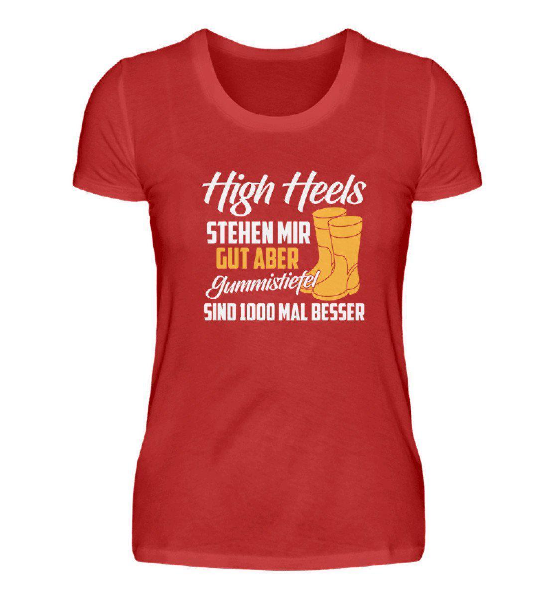 High Heels stehen mir gut · Damen T-Shirt-Damen Basic T-Shirt-Red-S-Agrarstarz