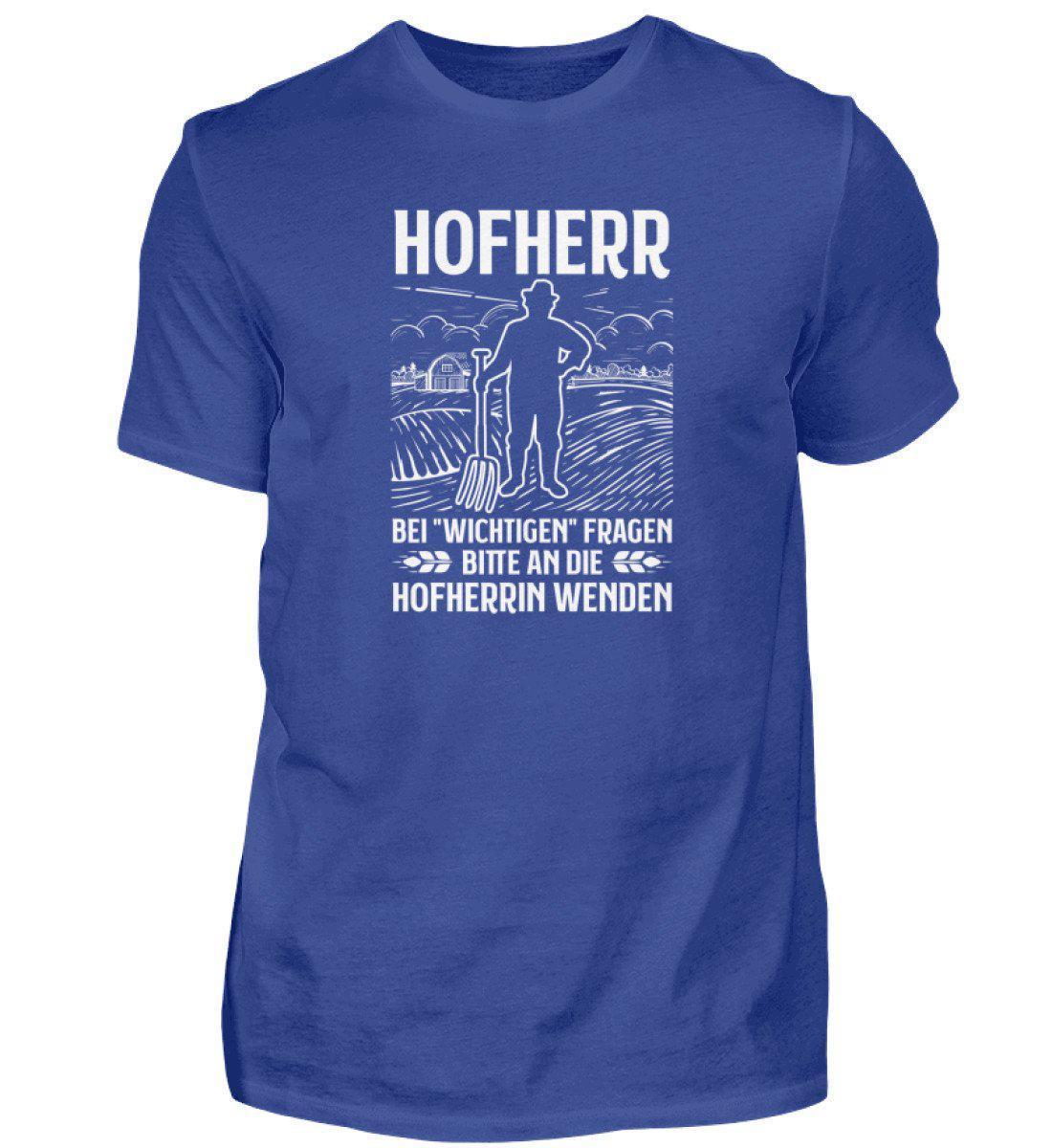 Hofherr wichtige Fragen Hofherrin · Herren T-Shirt-Herren Basic T-Shirt-Royal Blue-S-Agrarstarz