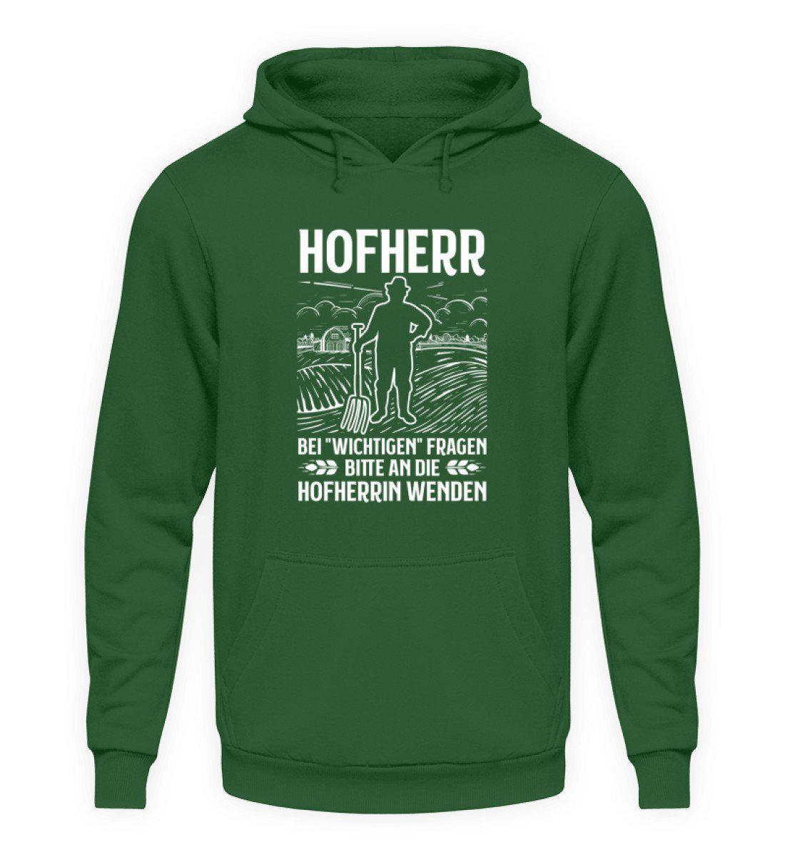 Hofherr wichtige Fragen Hofherrin · Unisex Kapuzenpullover Hoodie-Unisex Hoodie-Bottle Green-S-Agrarstarz