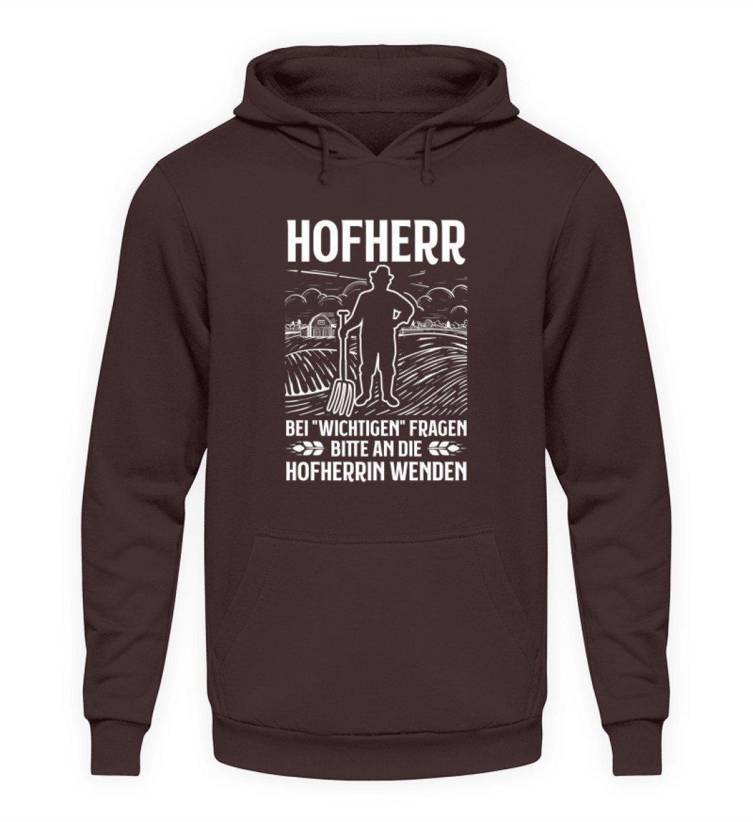 Hofherr wichtige Fragen Hofherrin · Unisex Kapuzenpullover Hoodie-Unisex Hoodie-Hot Chocolate-S-Agrarstarz