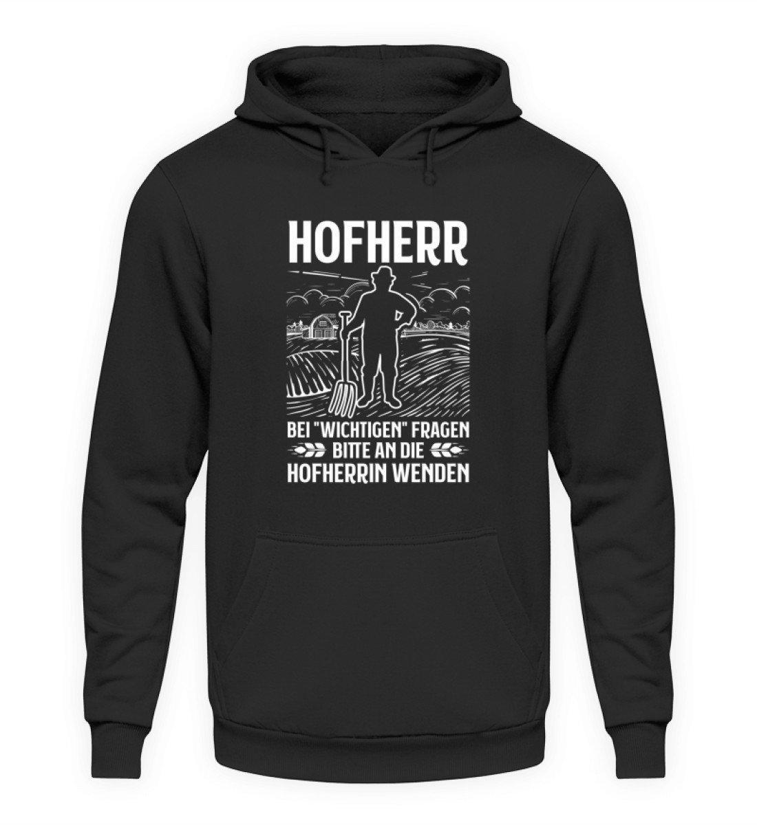 Hofherr wichtige Fragen Hofherrin · Unisex Kapuzenpullover Hoodie-Unisex Hoodie-Jet Black-S-Agrarstarz
