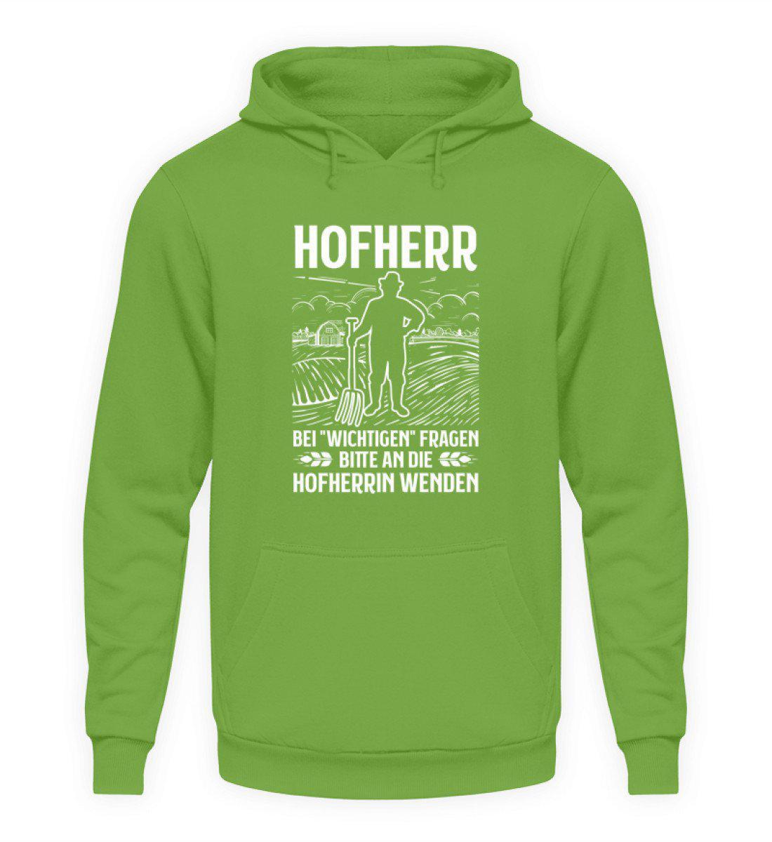 Hofherr wichtige Fragen Hofherrin · Unisex Kapuzenpullover Hoodie-Unisex Hoodie-LimeGreen-S-Agrarstarz