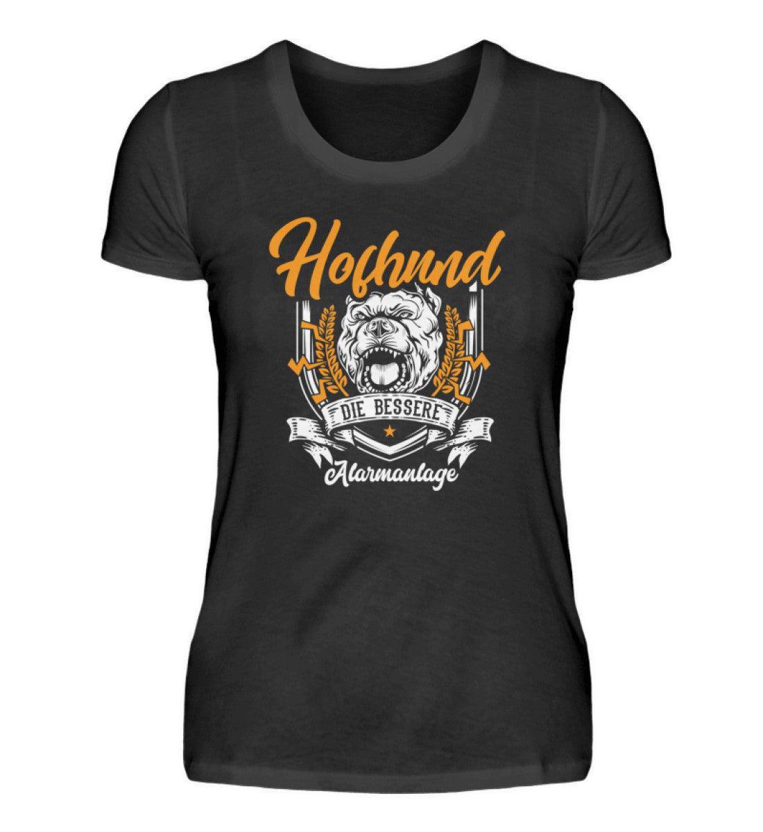 Hofhund bessere Alarmanlage · Damen T-Shirt-Damen Basic T-Shirt-Black-S-Agrarstarz