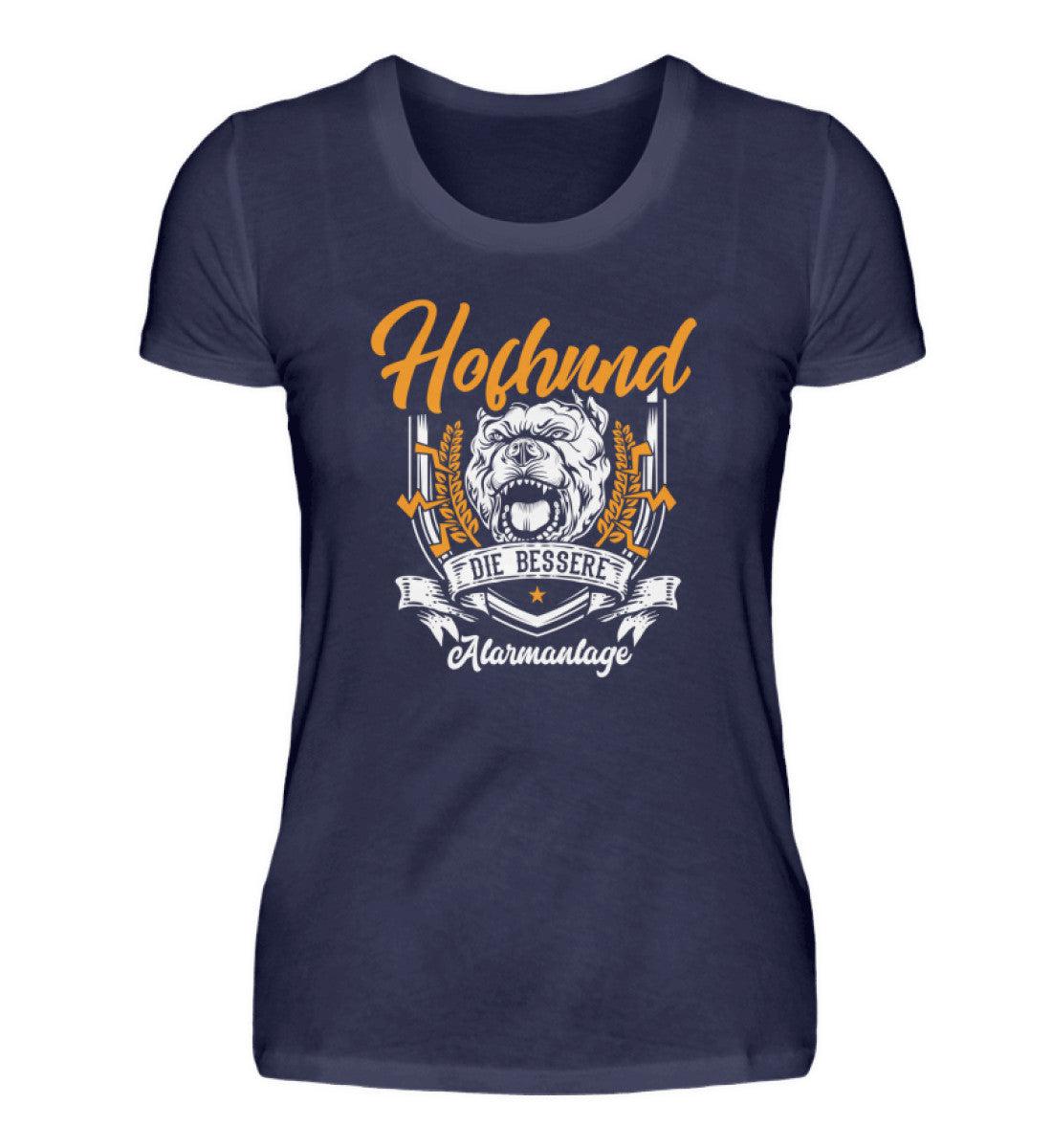 Hofhund bessere Alarmanlage · Damen T-Shirt-Damen Basic T-Shirt-Navy-S-Agrarstarz