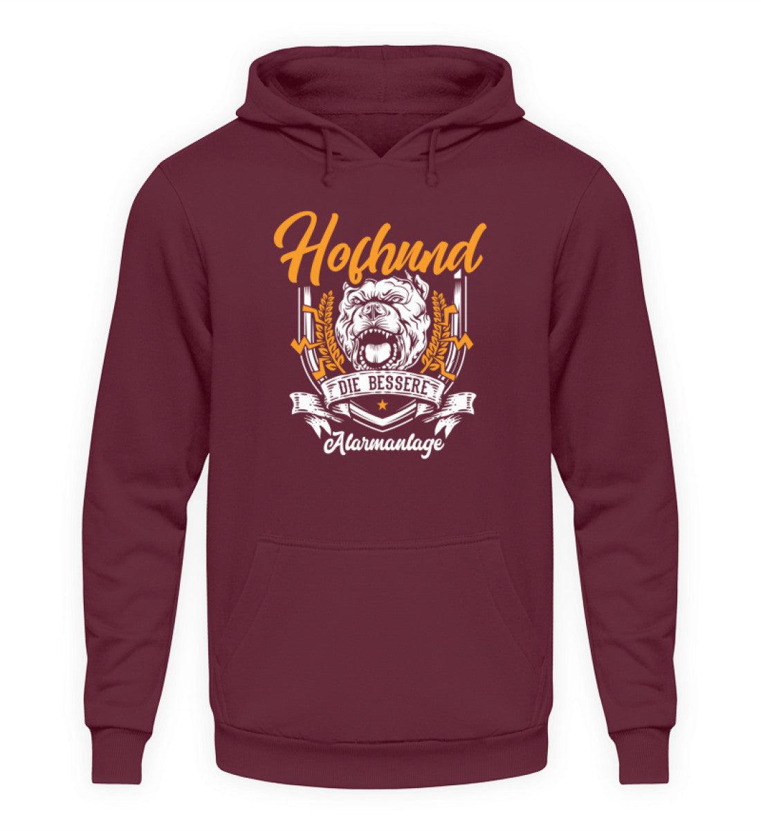 Hofhund bessere Alarmanlage · Unisex Kapuzenpullover Hoodie-Unisex Hoodie-Burgundy-S-Agrarstarz