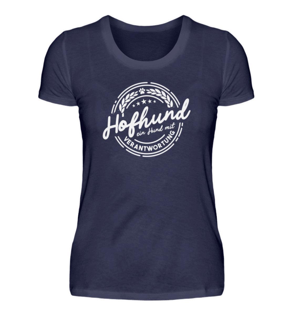 Hofhund mit Verantwortung · Damen T-Shirt-Damen Basic T-Shirt-Navy-S-Agrarstarz