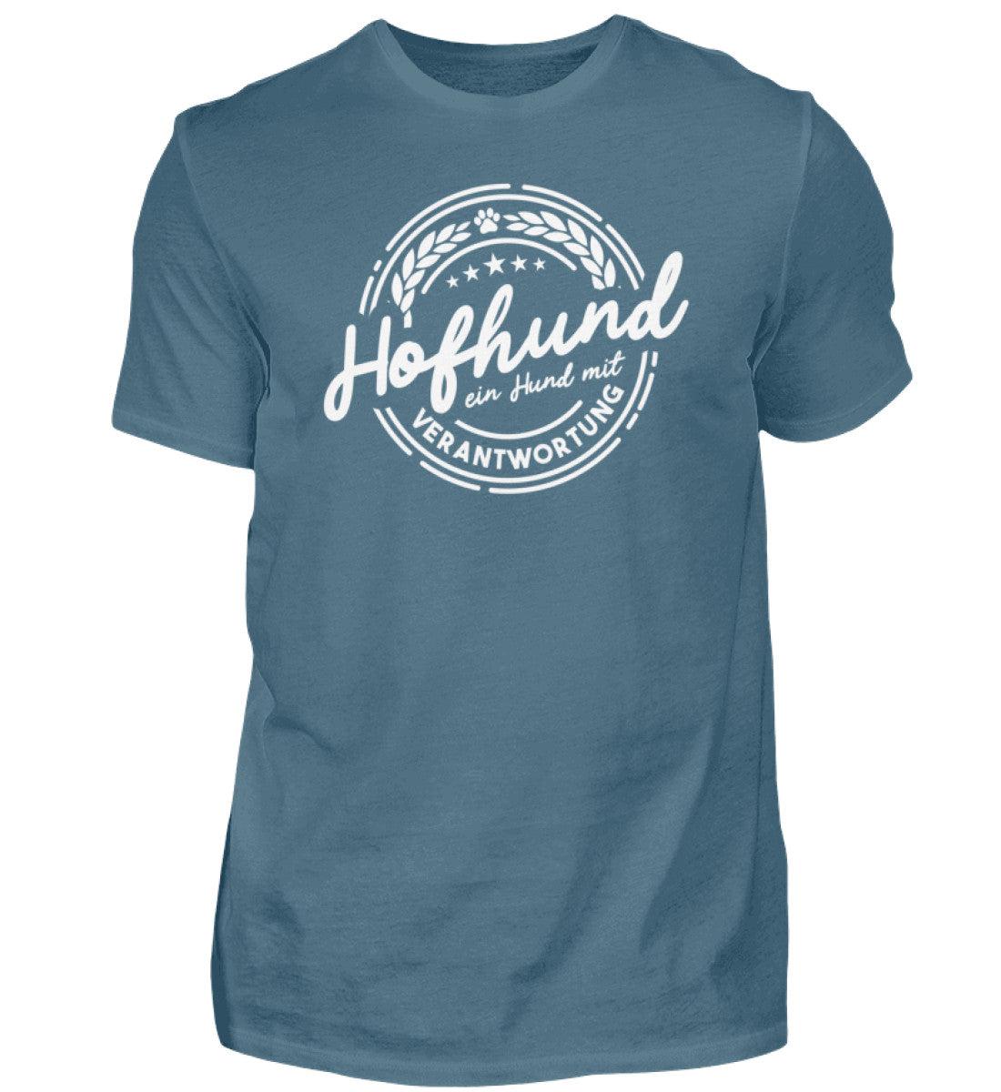 Hofhund mit Verantwortung · Herren T-Shirt-Herren Basic T-Shirt-Stone Blue-S-Agrarstarz
