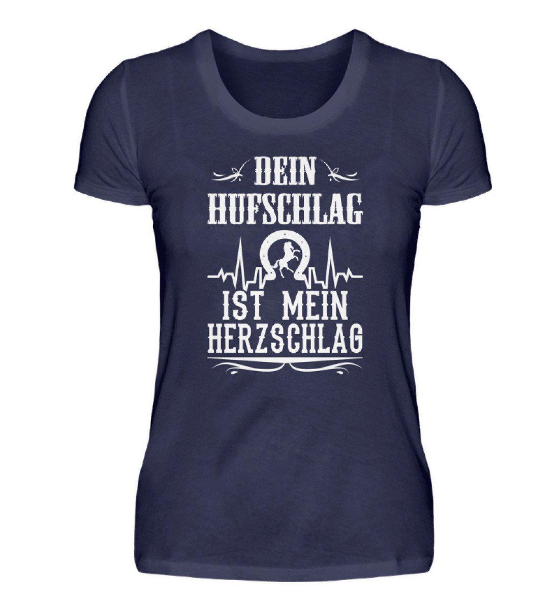 Hufschlag Herzschlag · Damen T-Shirt-Damen Basic T-Shirt-Navy-S-Agrarstarz